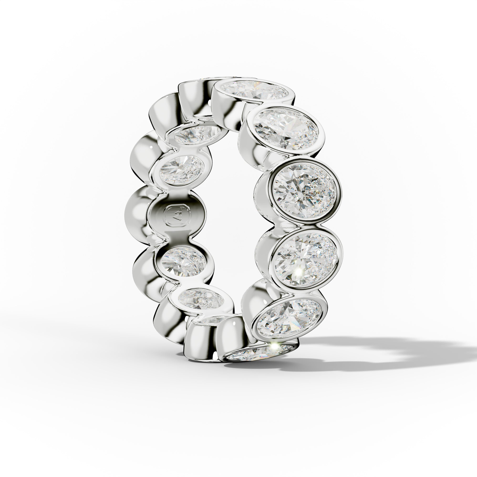 5.0 Carat Bezel Set Oval Cut Diamond Eternity Band