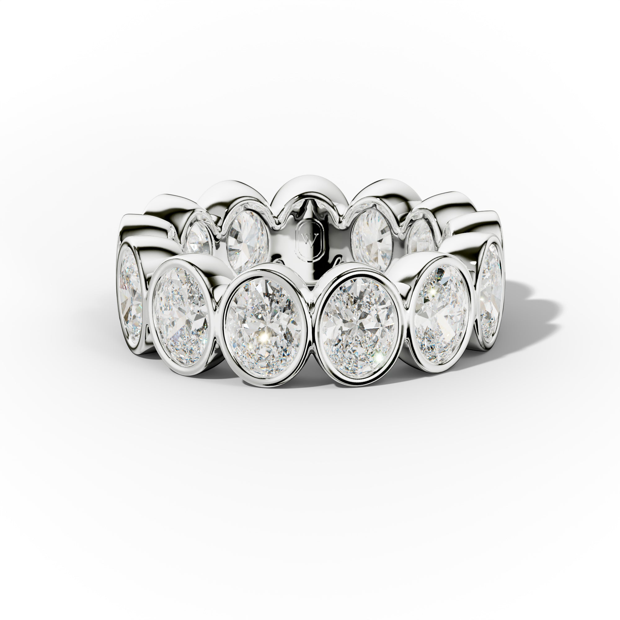 5.0 Carat Bezel Set Oval Cut Diamond Eternity Band