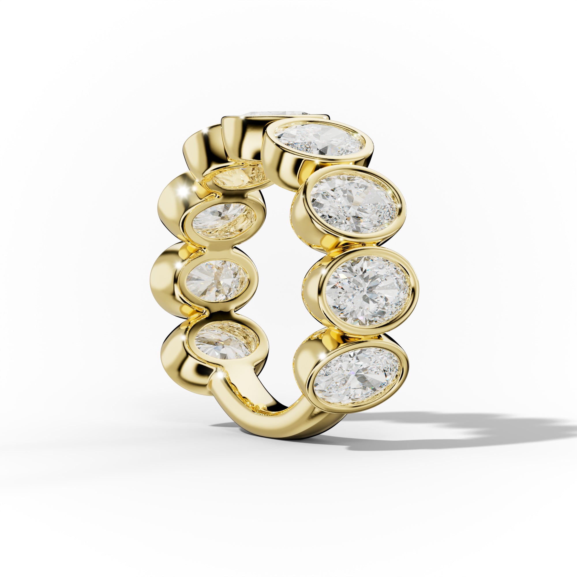 5.0 Carat Bezel Set Oval Diamond Anniversary Band