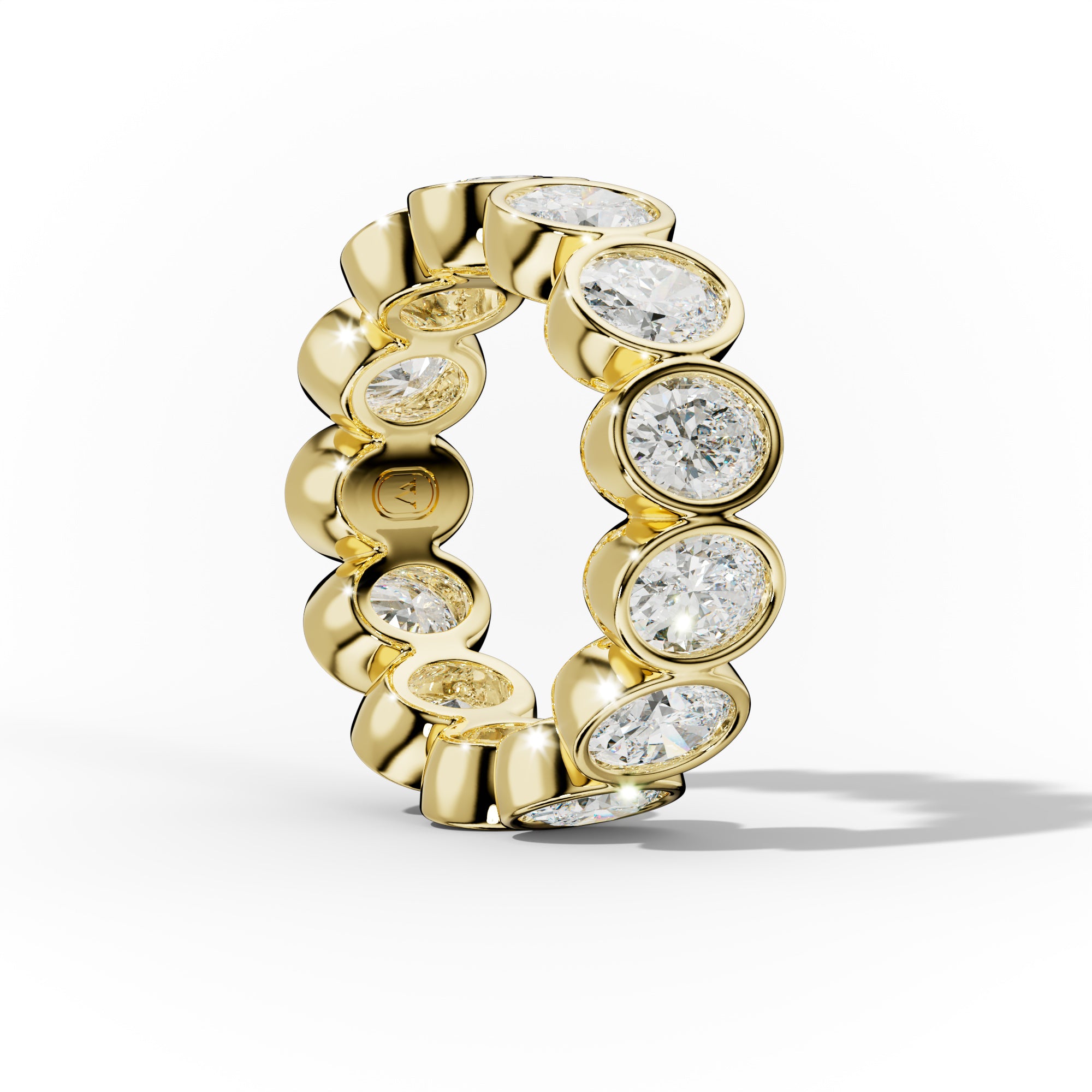 5.0 Carat Bezel Set Oval Cut Diamond Eternity Band