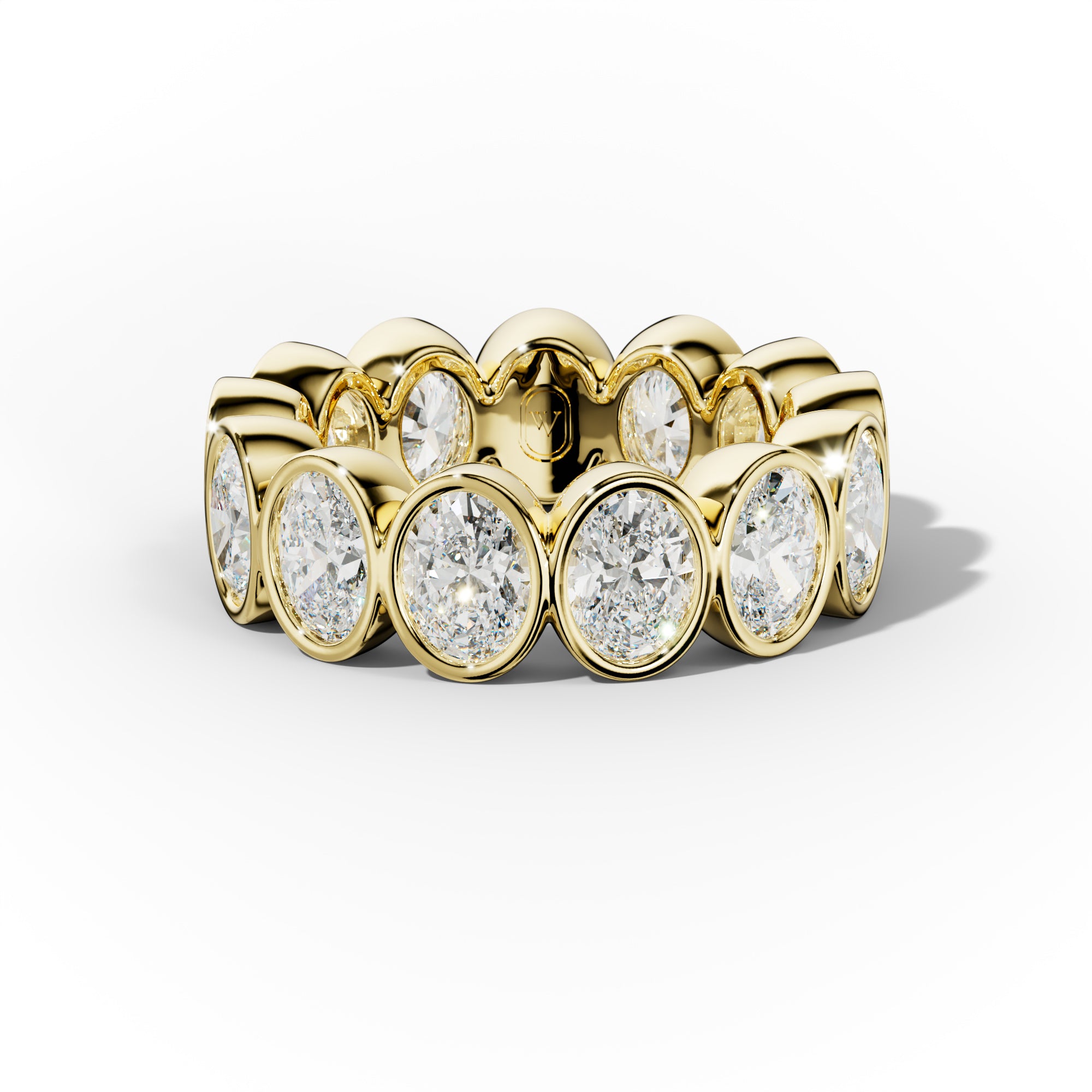 5.0 Carat Bezel Set Oval Cut Diamond Eternity Band