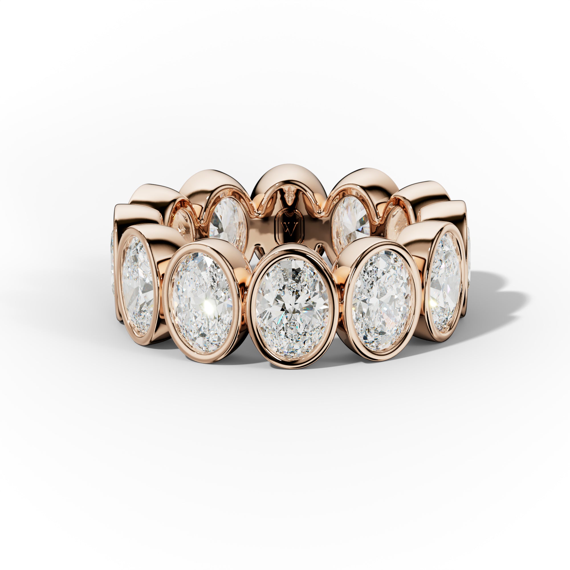 6.0 Carat Bezel Set Oval Cut Diamond Eternity Band