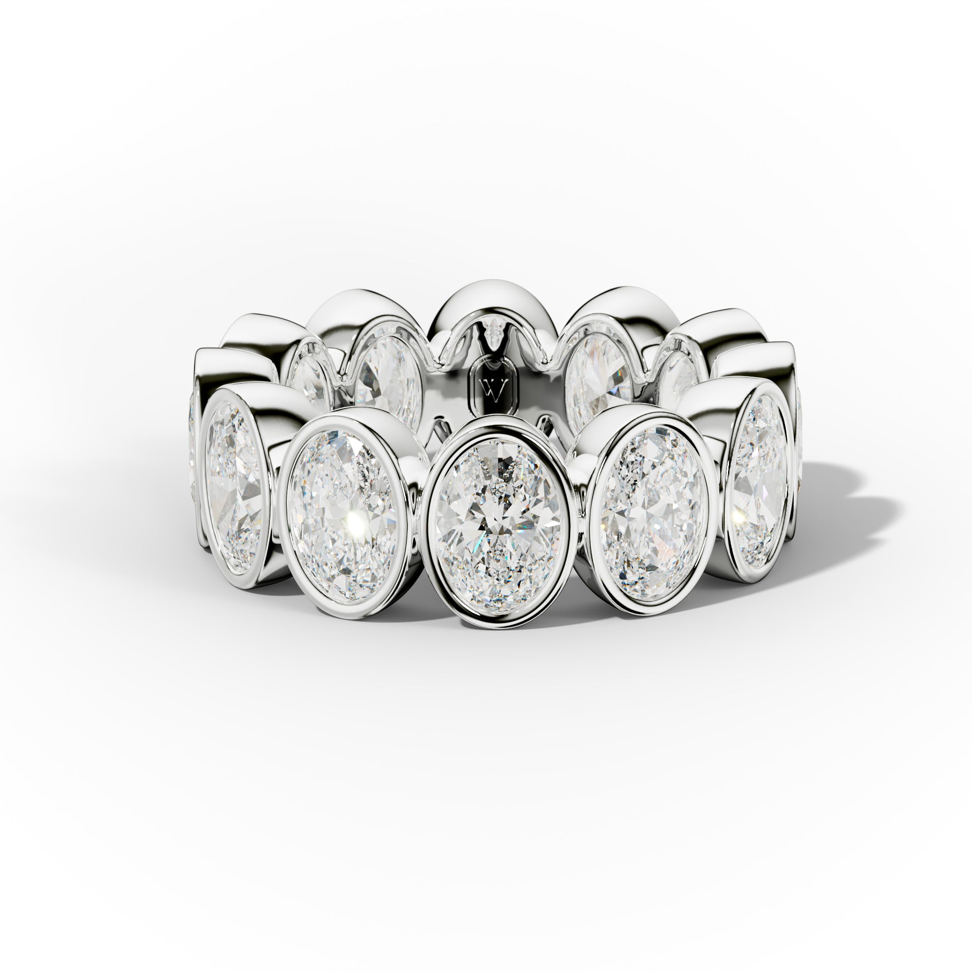 6.0 Carat Bezel Set Oval Cut Diamond Eternity Band