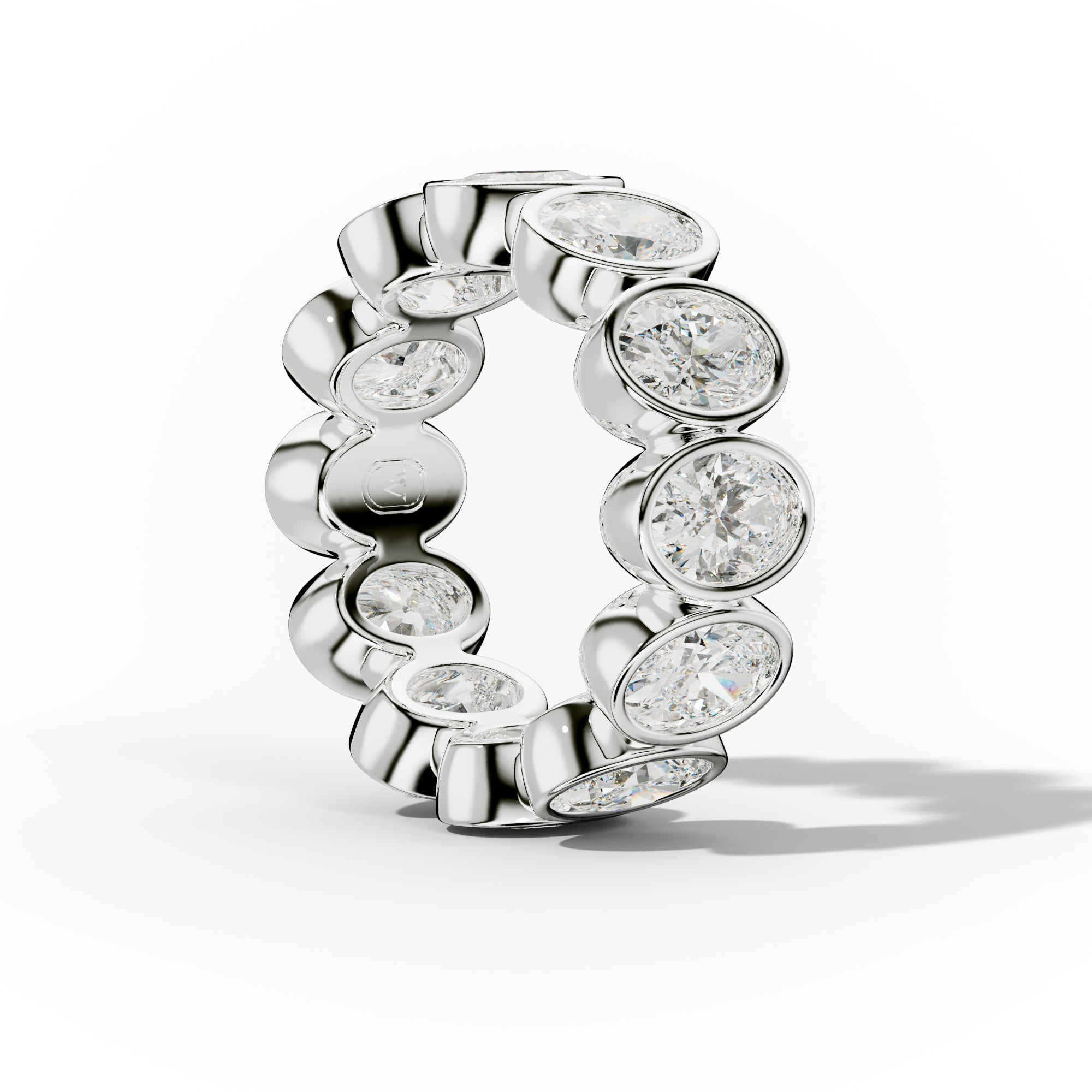 6.0 Carat Bezel Set Oval Cut Diamond Eternity Band