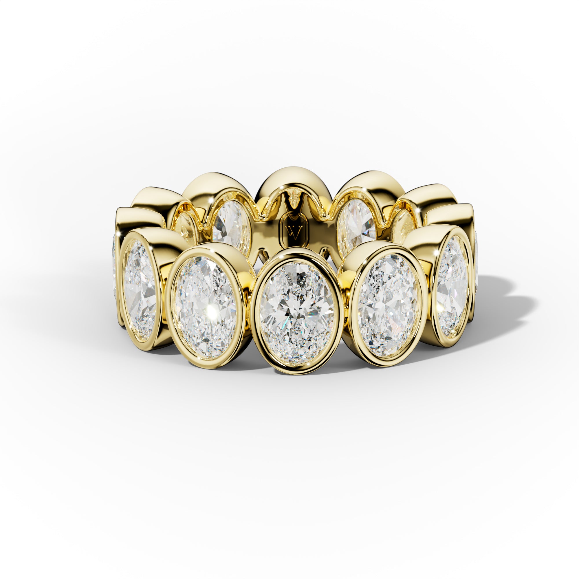 6.0 Carat Bezel Set Oval Cut Diamond Eternity Band