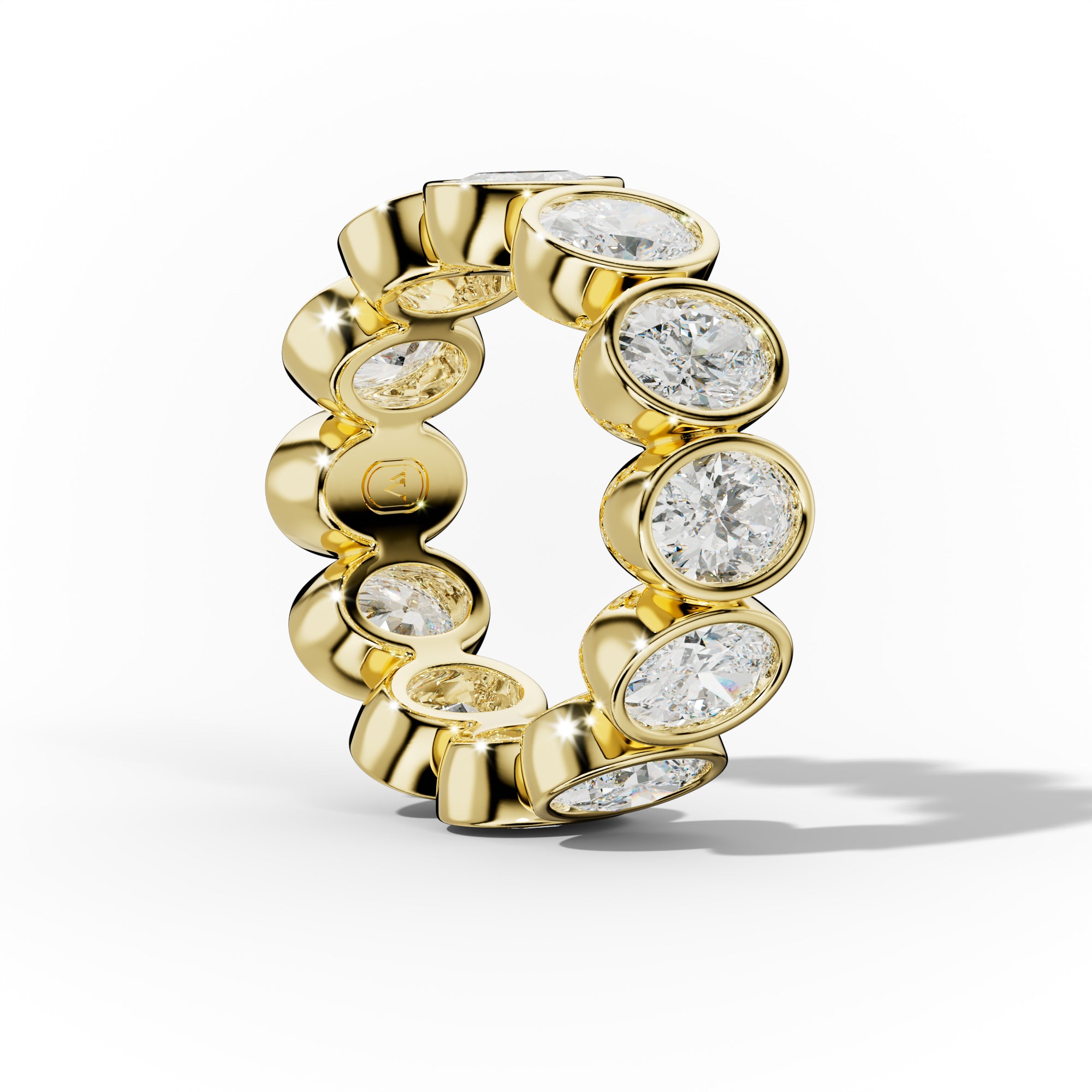 6.0 Carat Bezel Set Oval Cut Diamond Eternity Band