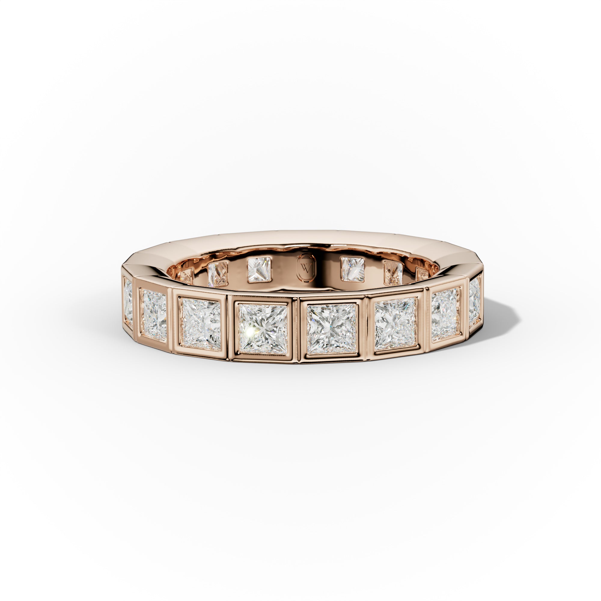 3.0 Carat Bezel Set Princess Cut Diamond Eternity Band