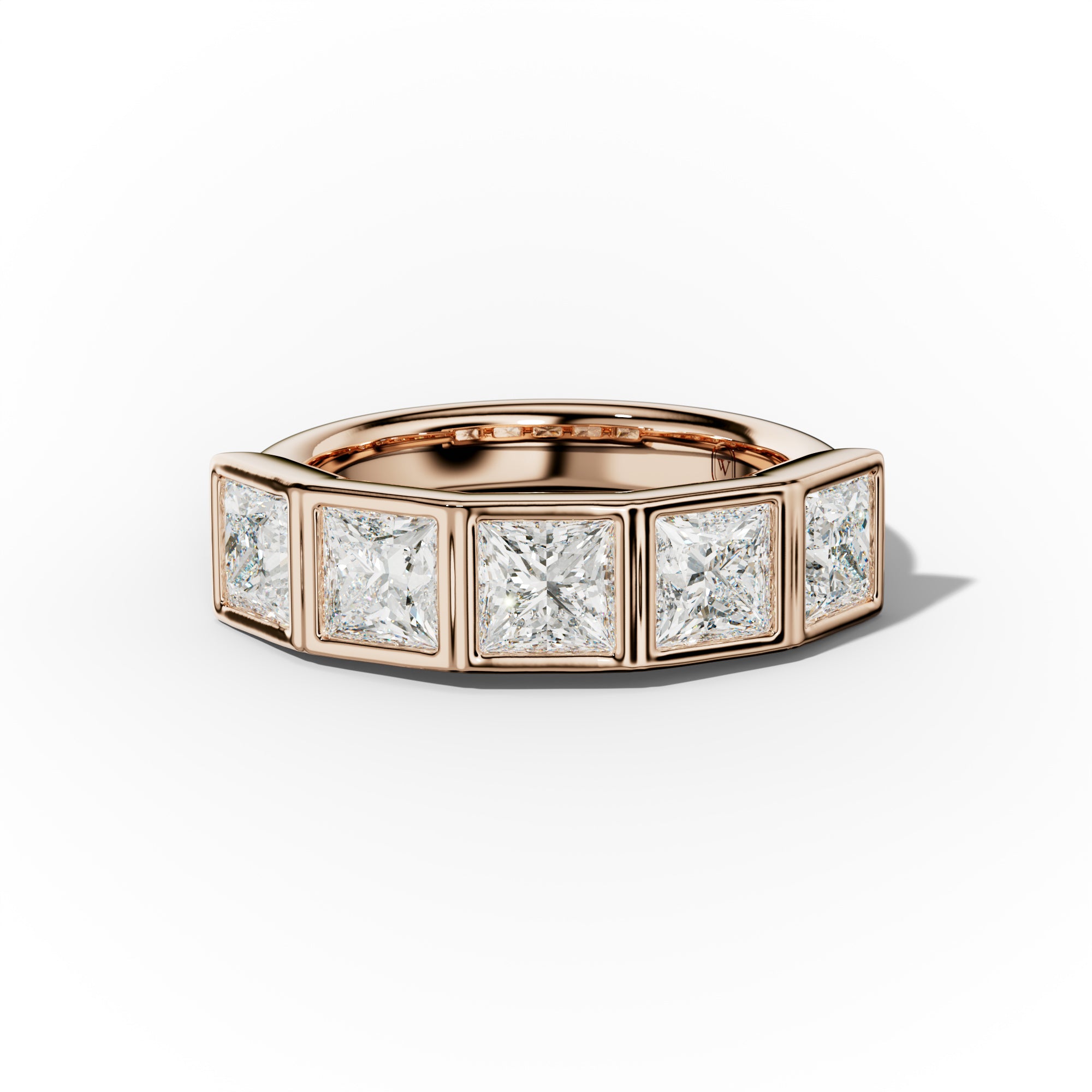 3.0 Carat Bezel Set Princess Cut Diamond Anniversary Band