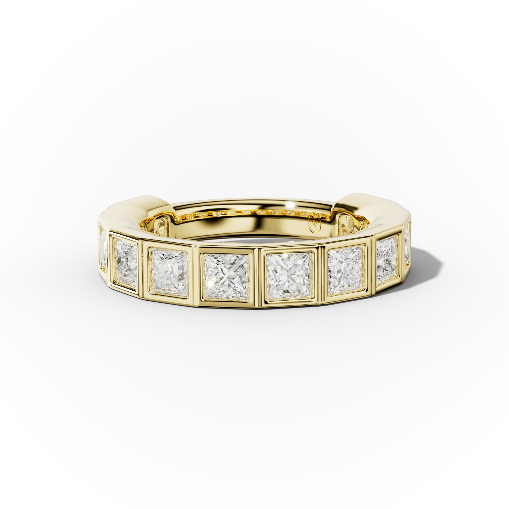 3.0 Carat Bezel Set Princess Cut Diamond Anniversary Band