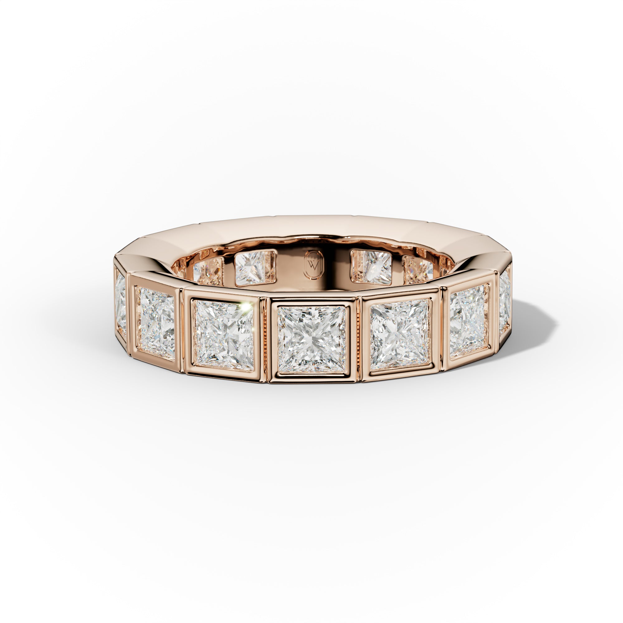 5.0 Carat Bezel Set Princess Cut Diamond Eternity Band