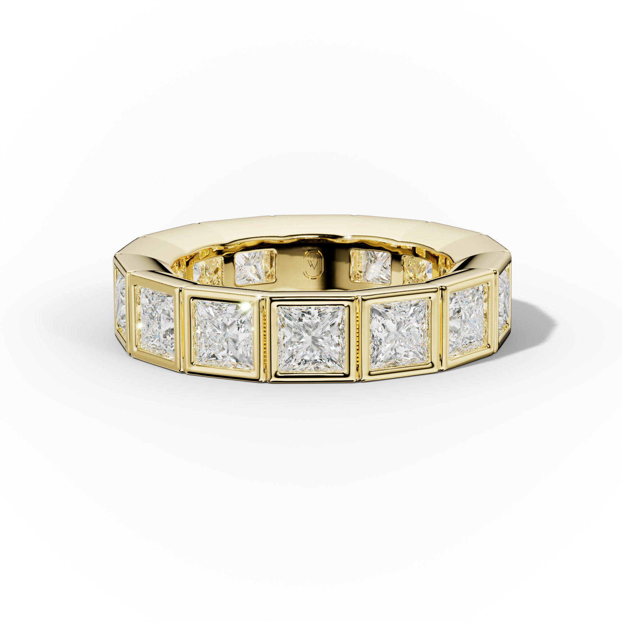 5.0 Carat Bezel Set Princess Cut Diamond Eternity Band