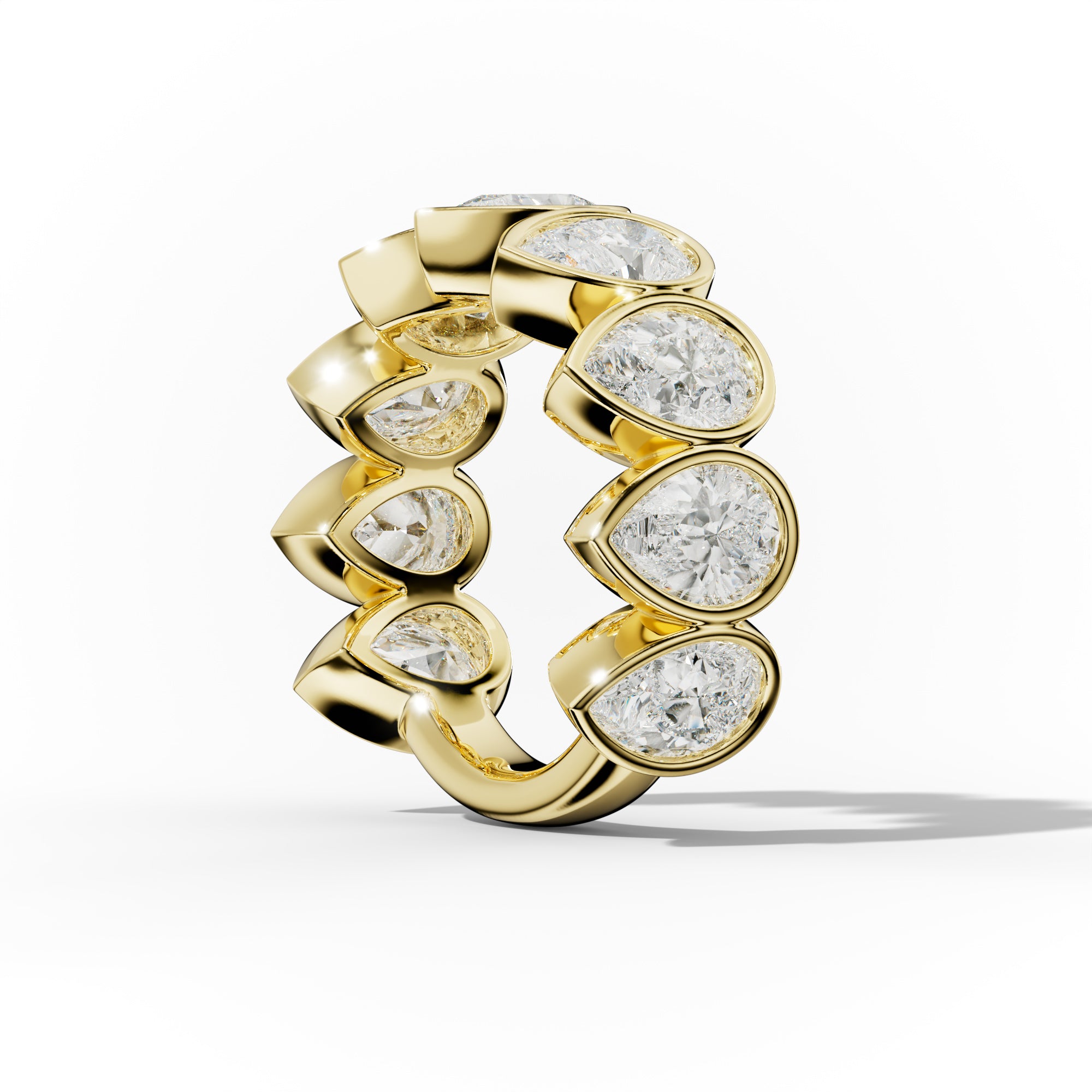 6.0 Carat Bezel Set Pear Shape Diamond Anniversary Band