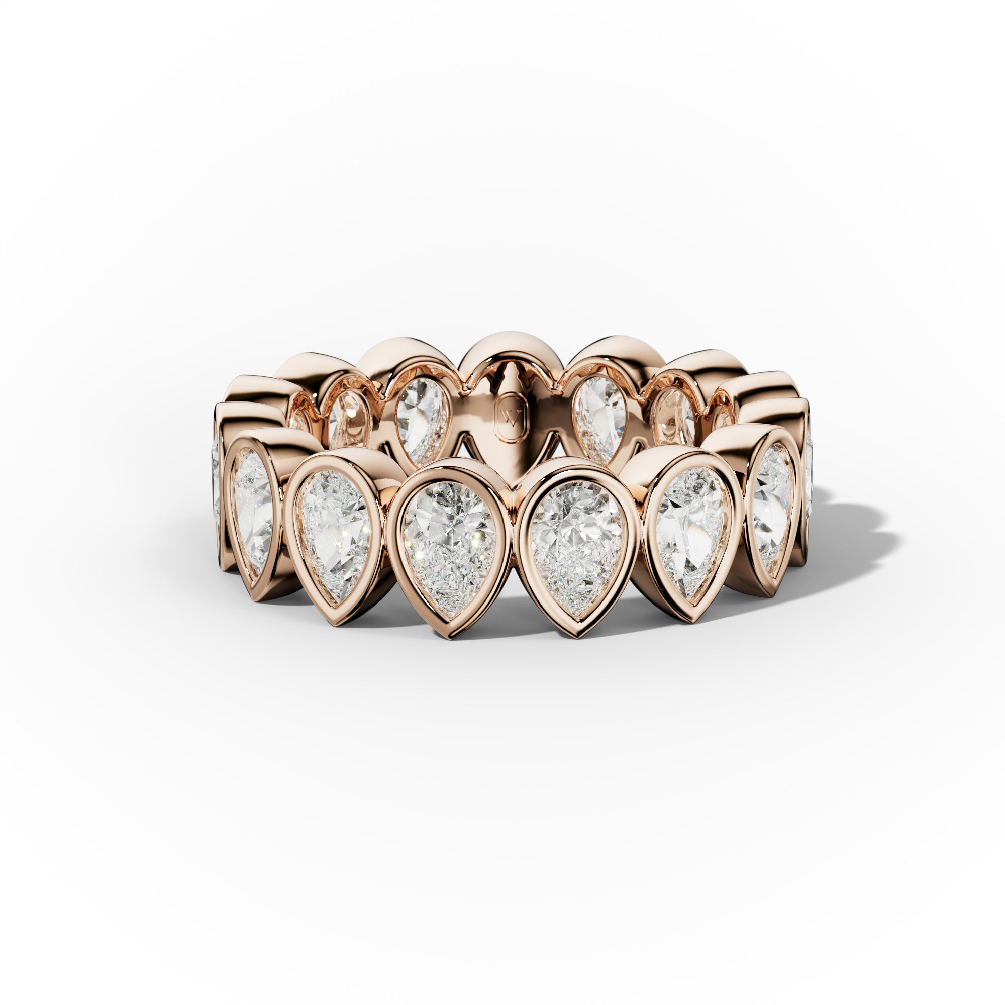 3.0 Carat Bezel Set Pear Cut Diamond Eternity Band