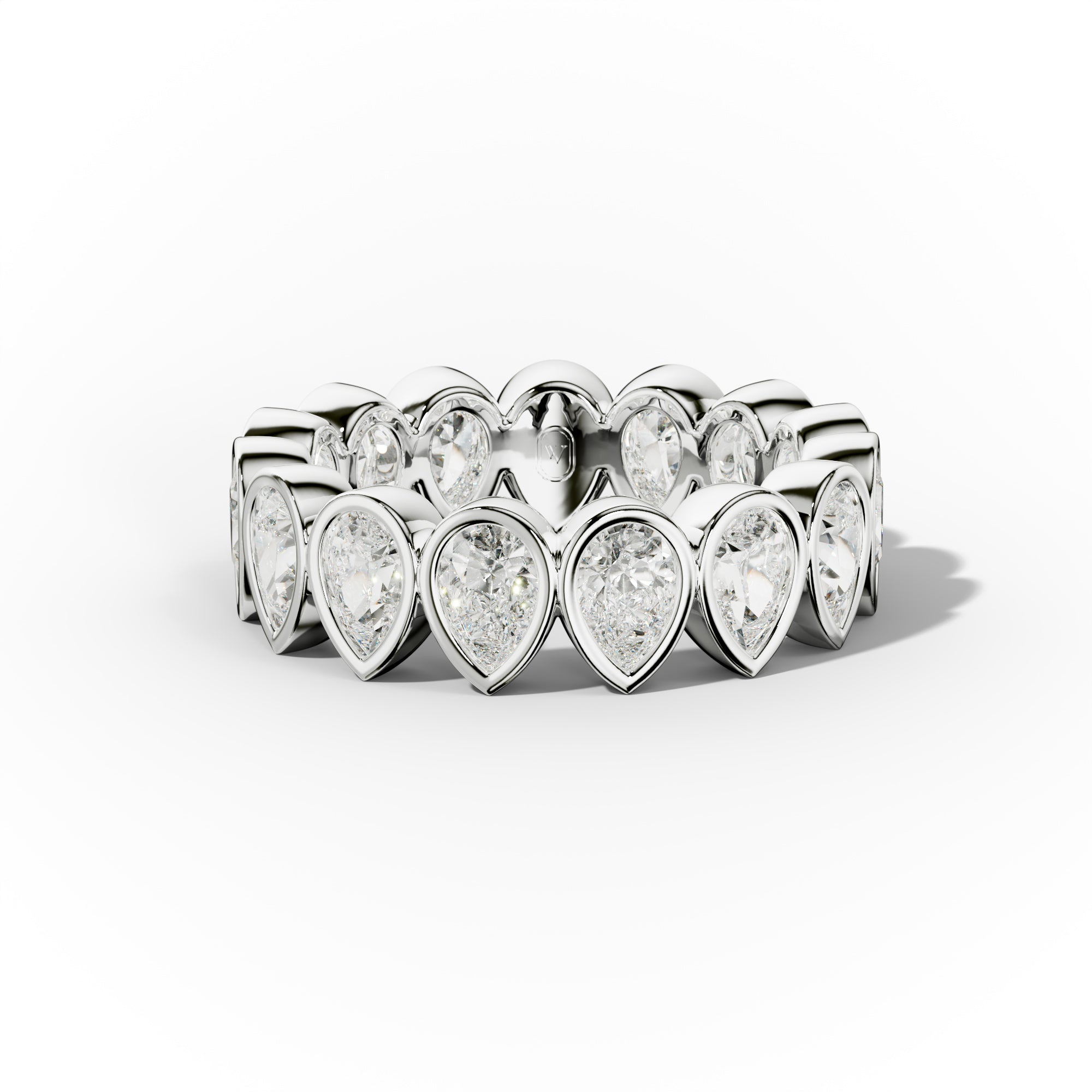 3.0 Carat Bezel Set Pear Cut Diamond Eternity Band