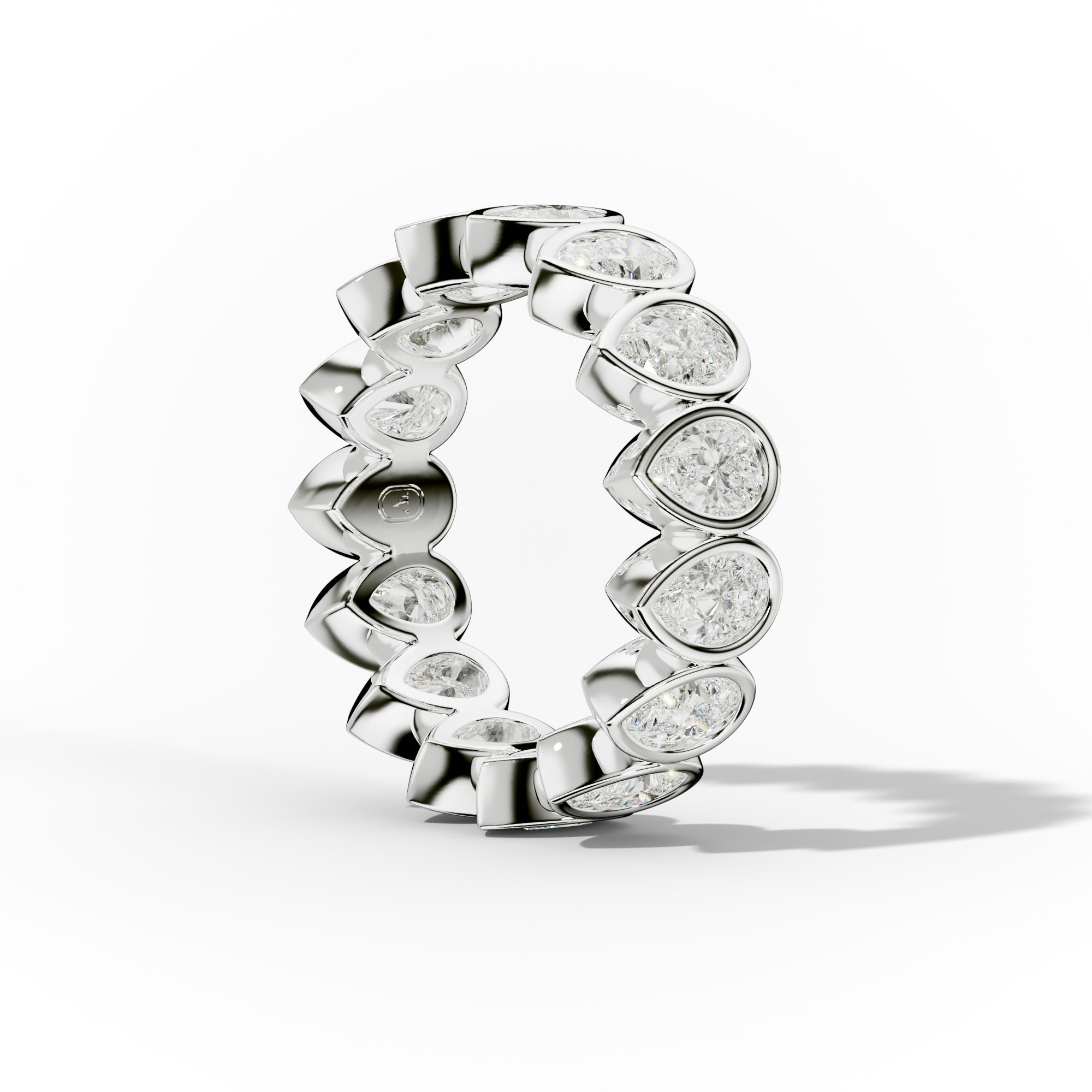 3.0 Carat Bezel Set Pear Cut Diamond Eternity Band
