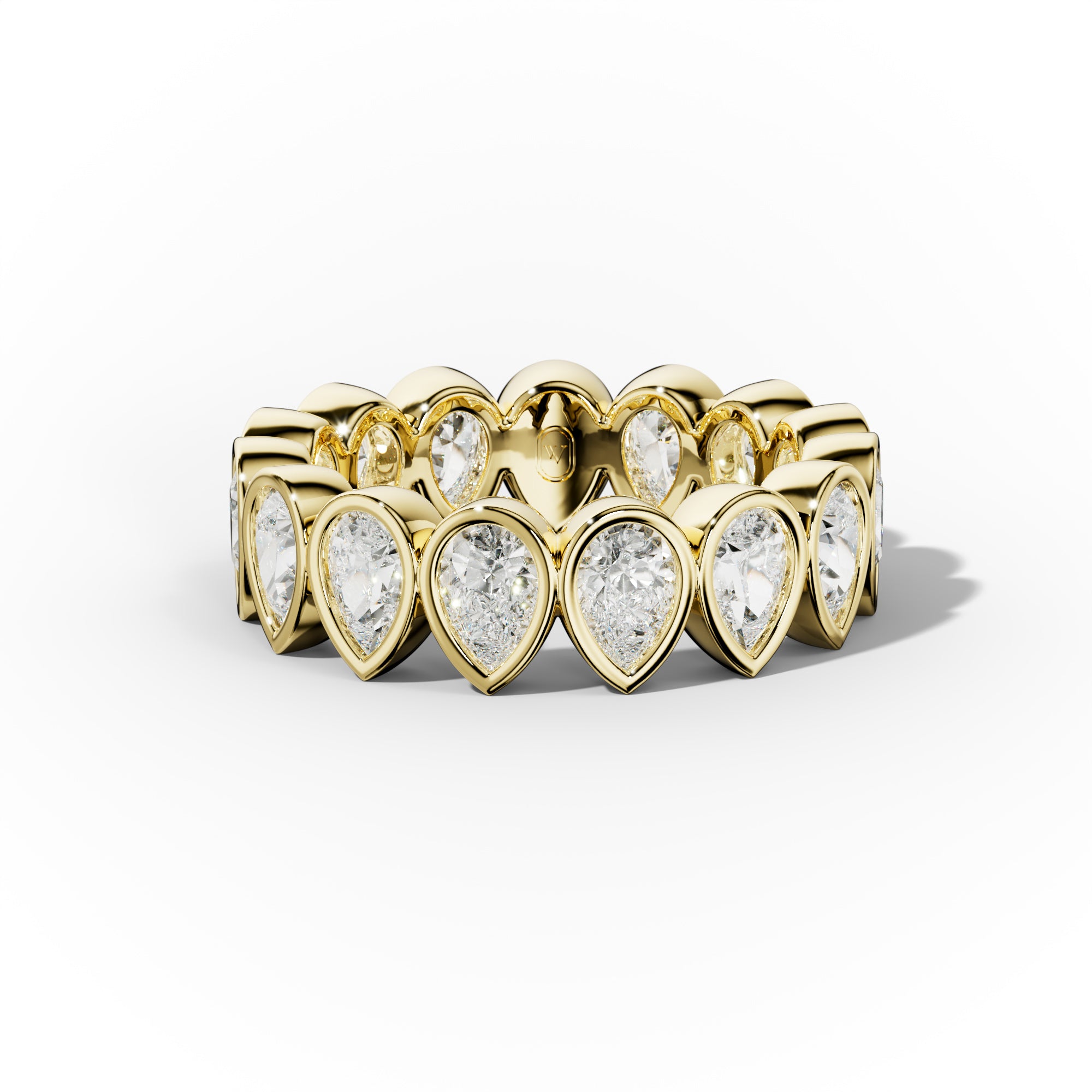 3.0 Carat Bezel Set Pear Cut Diamond Eternity Band