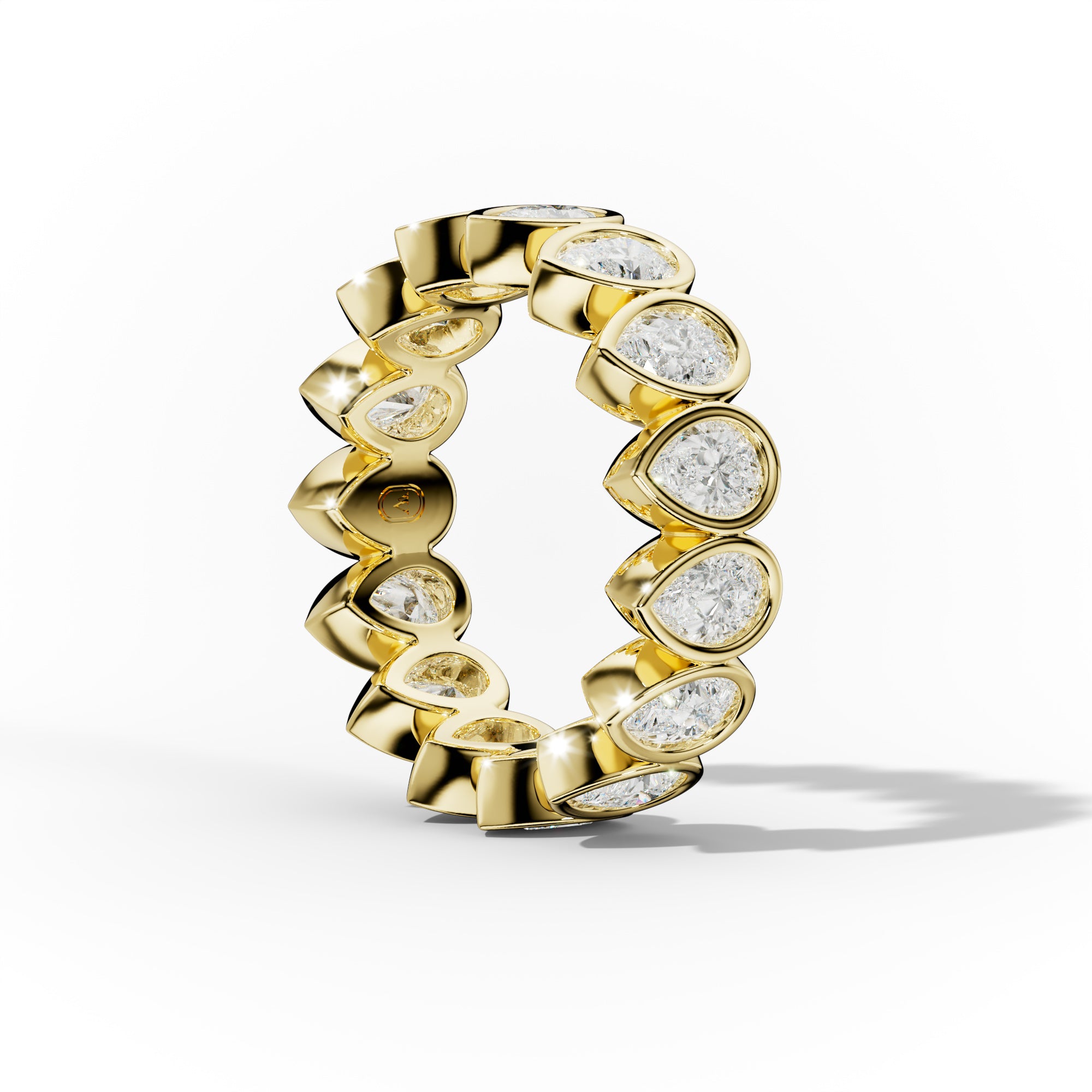 3.0 Carat Bezel Set Pear Cut Diamond Eternity Band