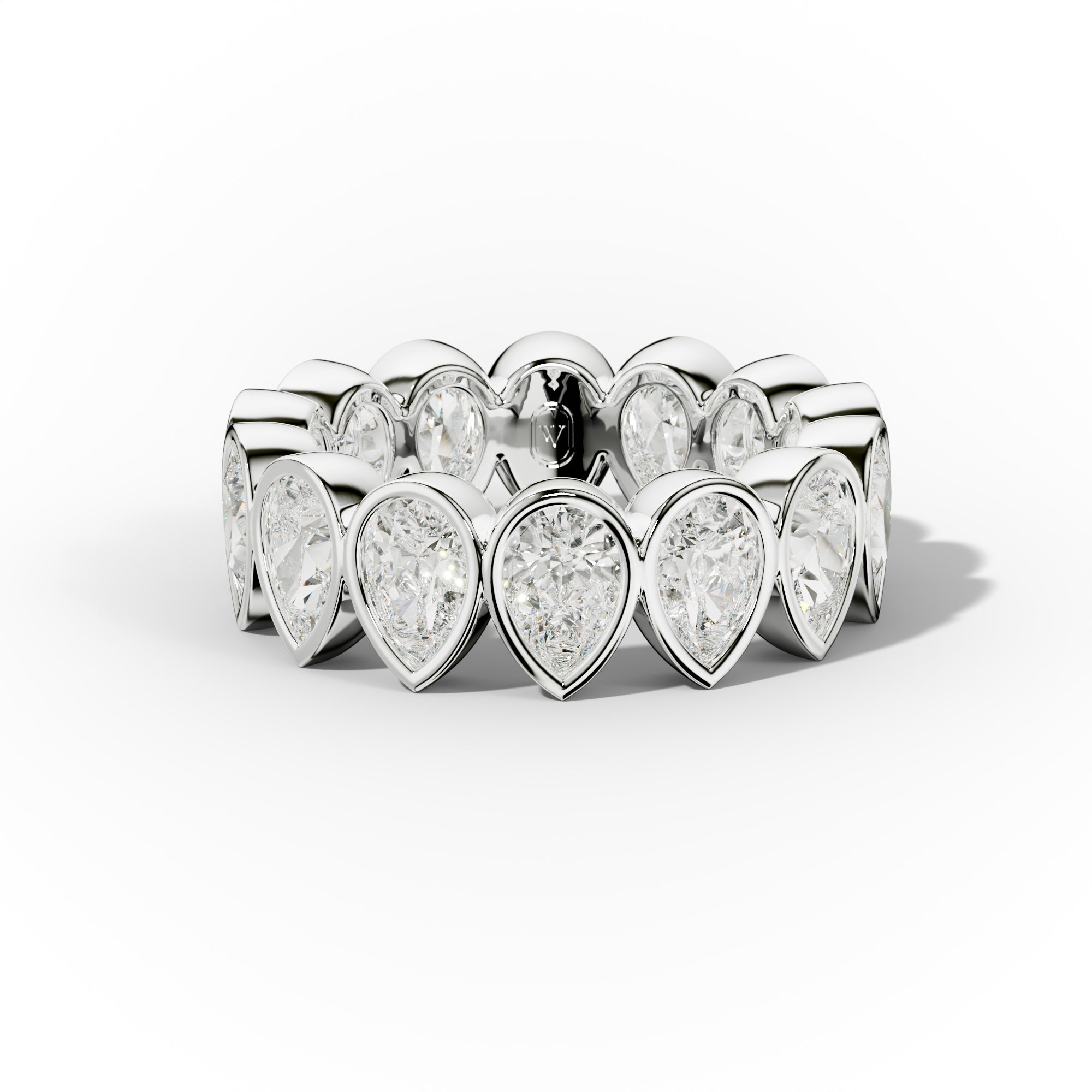 5.0 Carat Bezel Set Pear Cut Diamond Eternity Band
