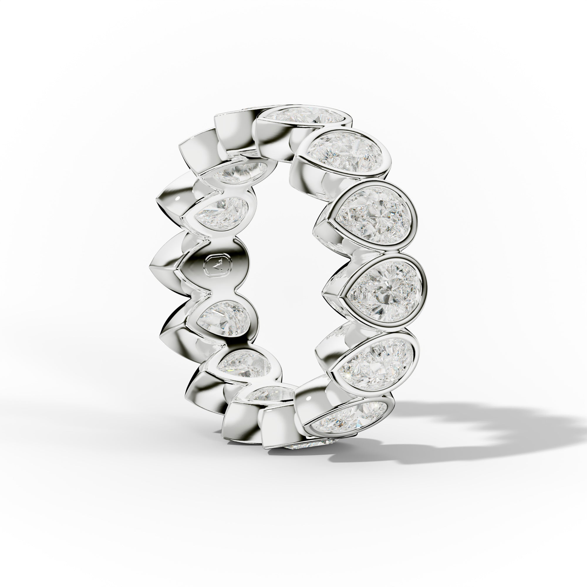 5.0 Carat Bezel Set Pear Cut Diamond Eternity Band