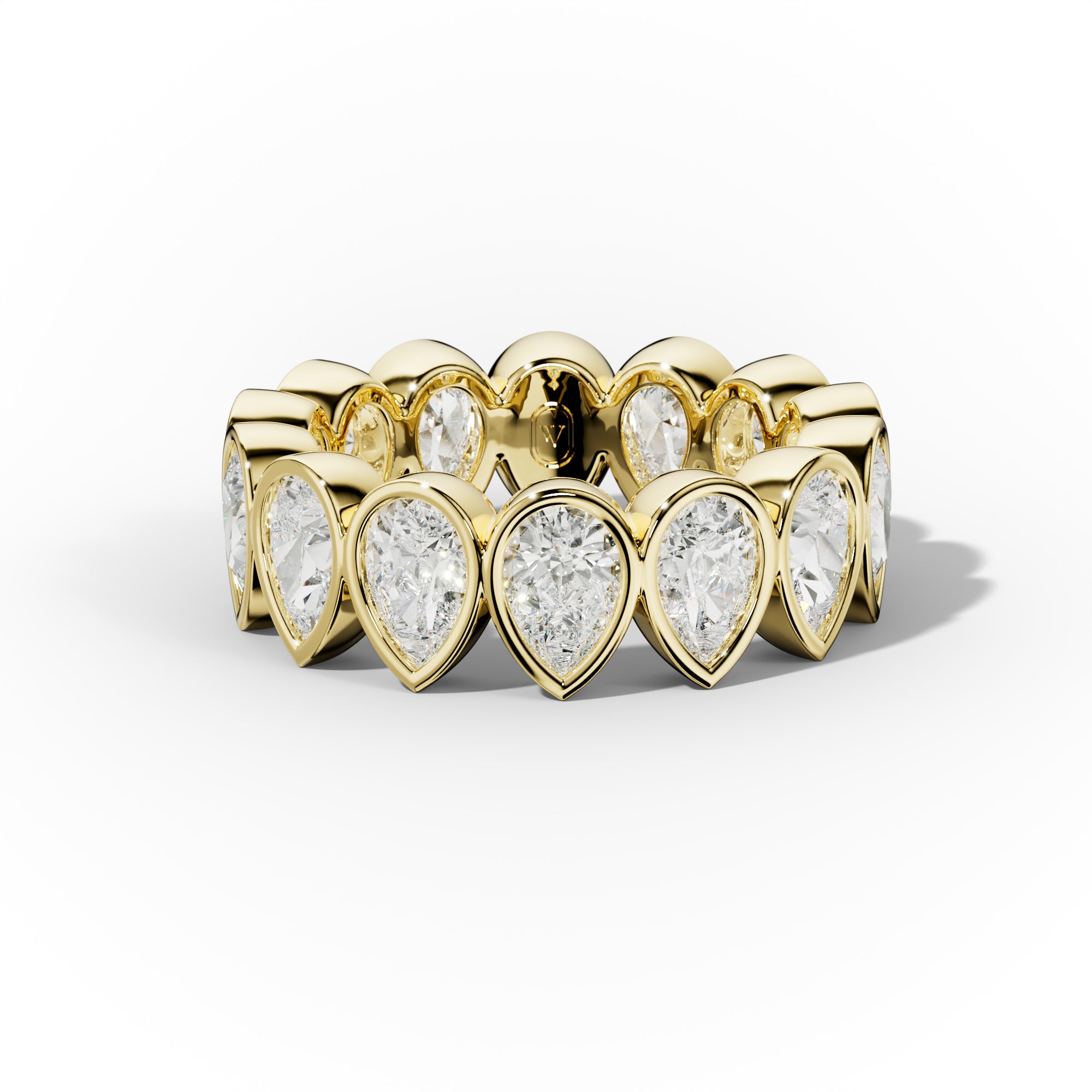 5.0 Carat Bezel Set Pear Cut Diamond Eternity Band