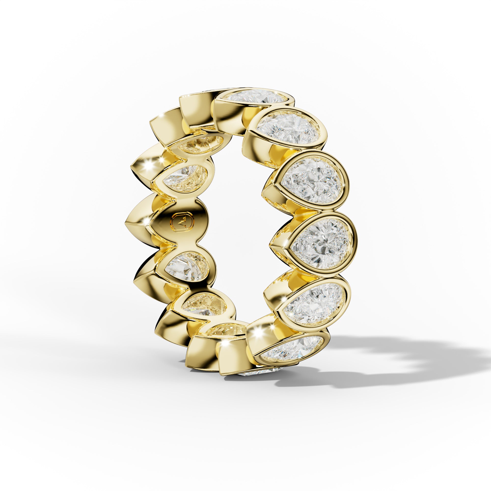 5.0 Carat Bezel Set Pear Cut Diamond Eternity Band