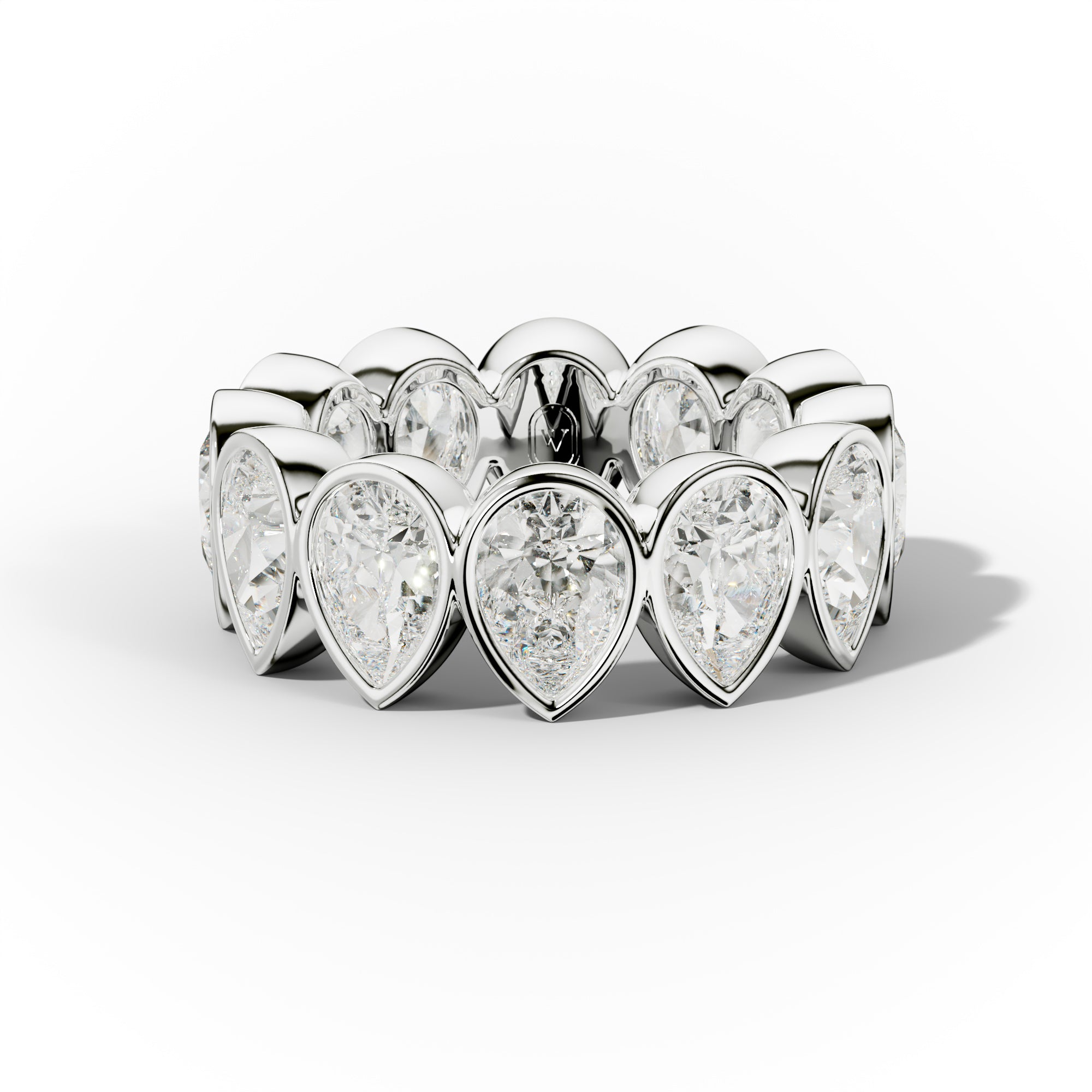 7.0 Carat Bezel Set Pear Cut Diamond Eternity Band