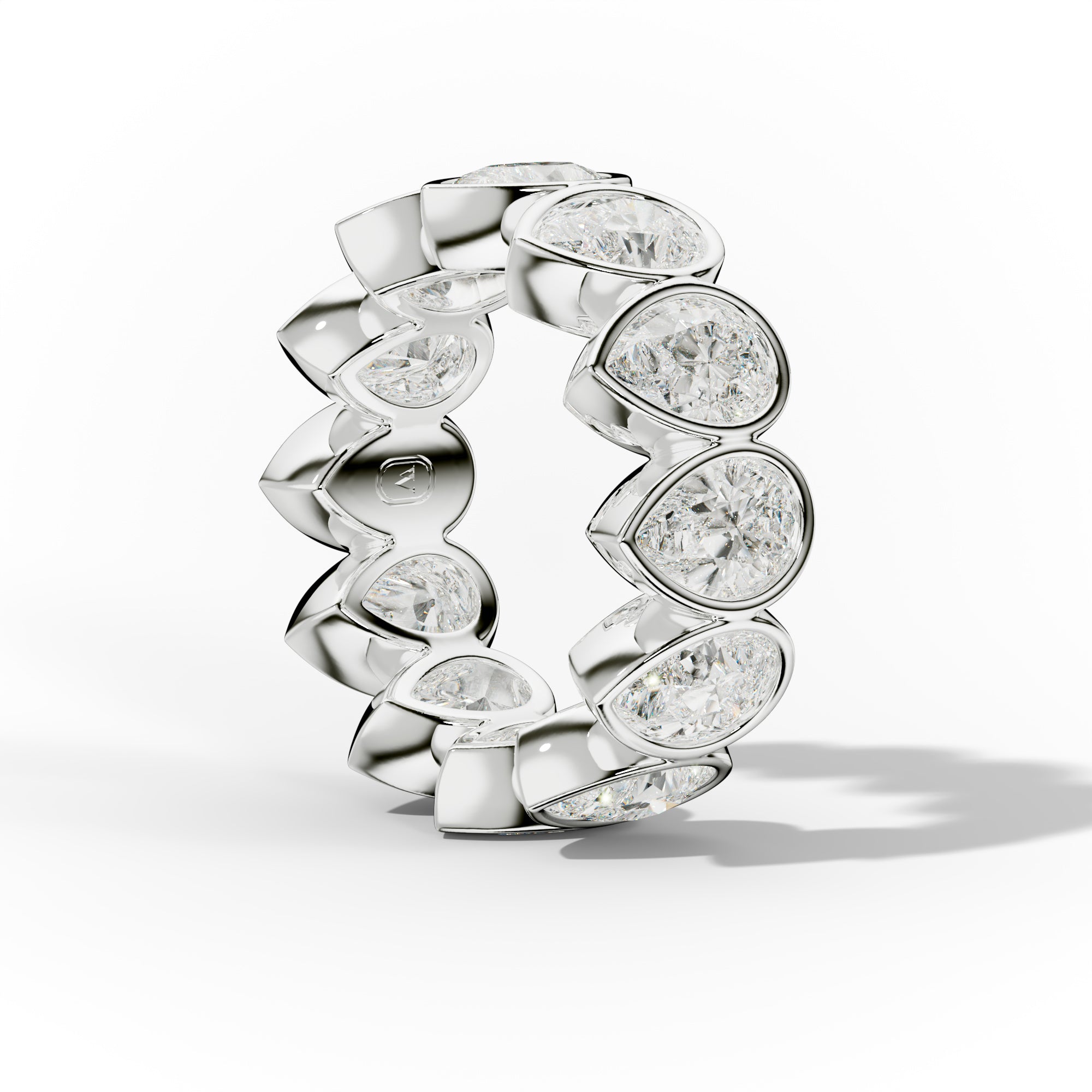 7.0 Carat Bezel Set Pear Cut Diamond Eternity Band