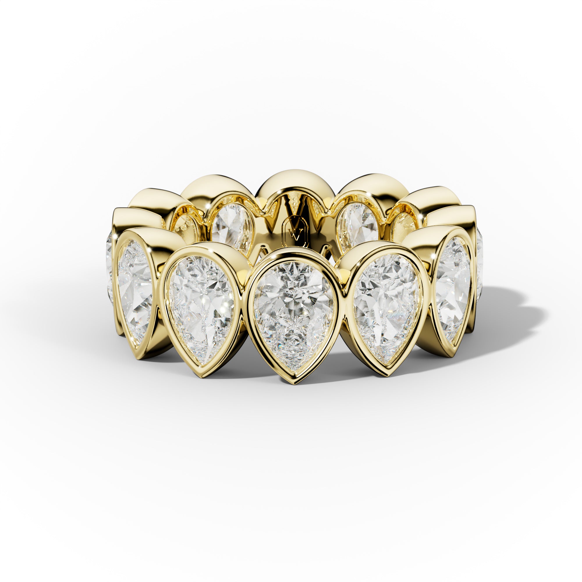 7.0 Carat Bezel Set Pear Cut Diamond Eternity Band