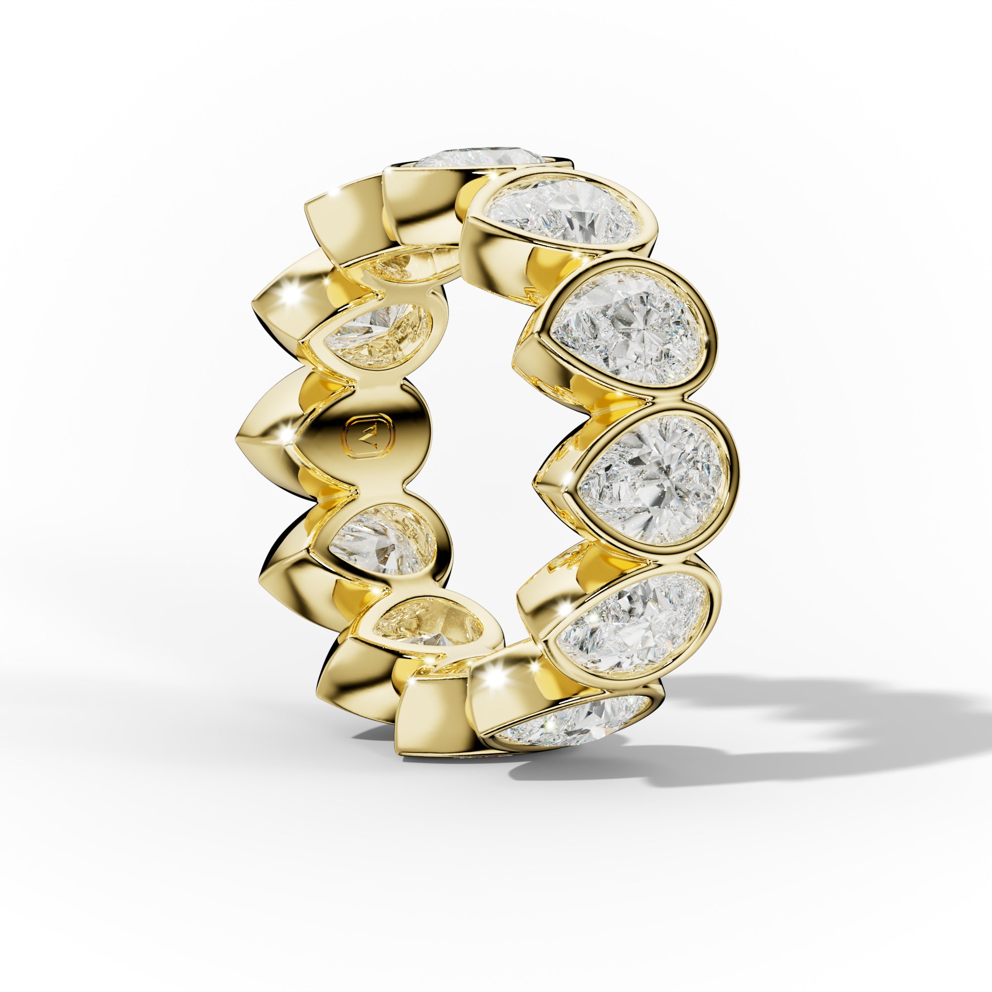 7.0 Carat Bezel Set Pear Cut Diamond Eternity Band