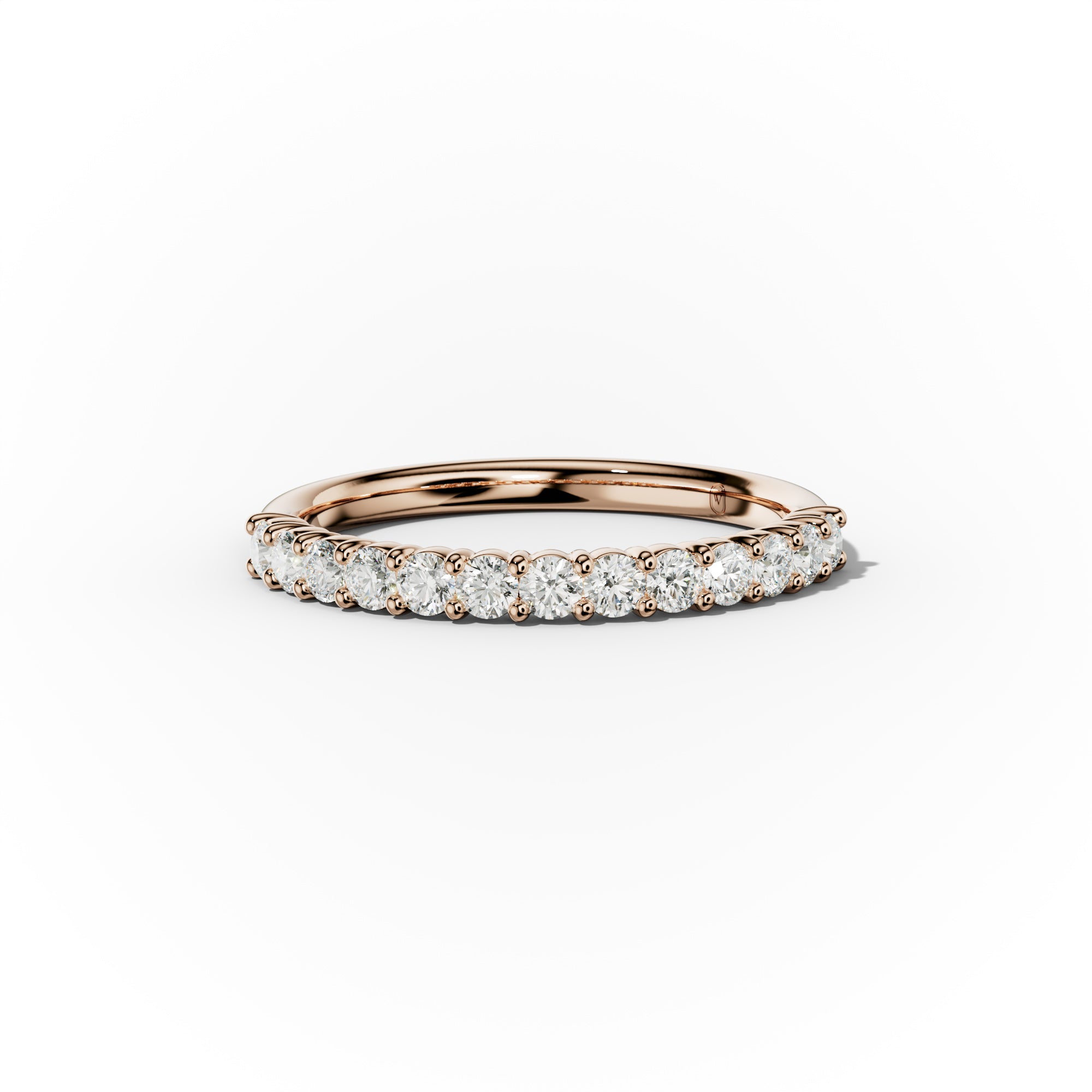 1/2 Carat Round Cut Diamond Classic Half Eternity Band Shared Prong