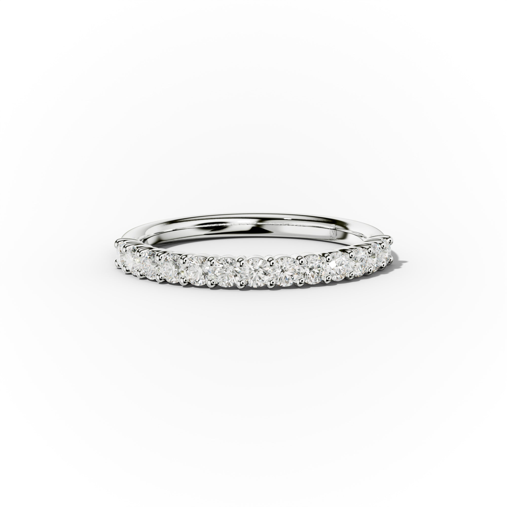 1/2 Carat Round Cut Diamond Classic Half Eternity Band Shared Prong