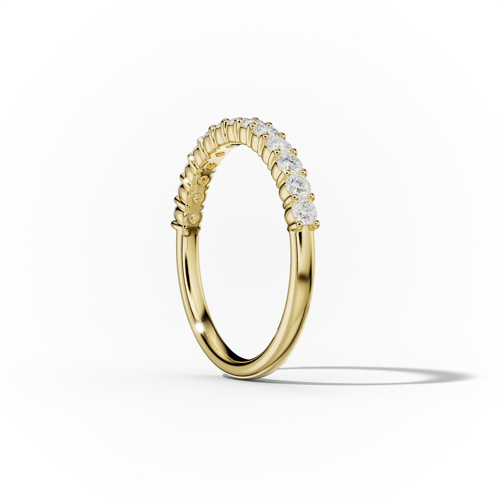 1/2 Carat Round Cut Diamond Classic Half Eternity Band Shared Prong