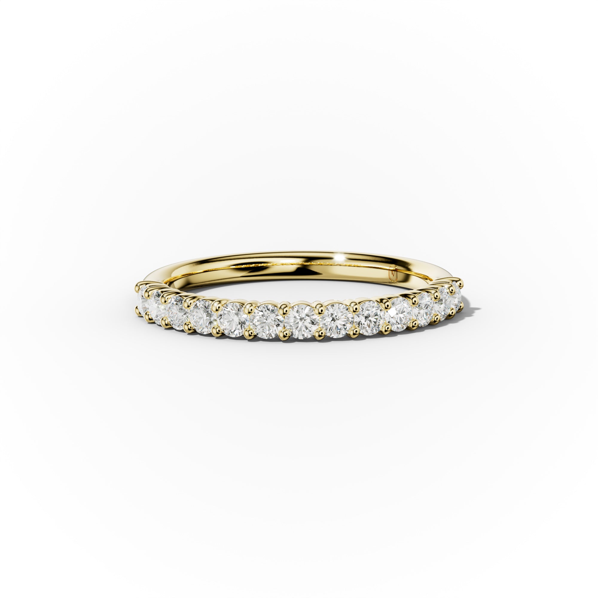 1/2 Carat Round Cut Diamond Classic Half Eternity Band Shared Prong
