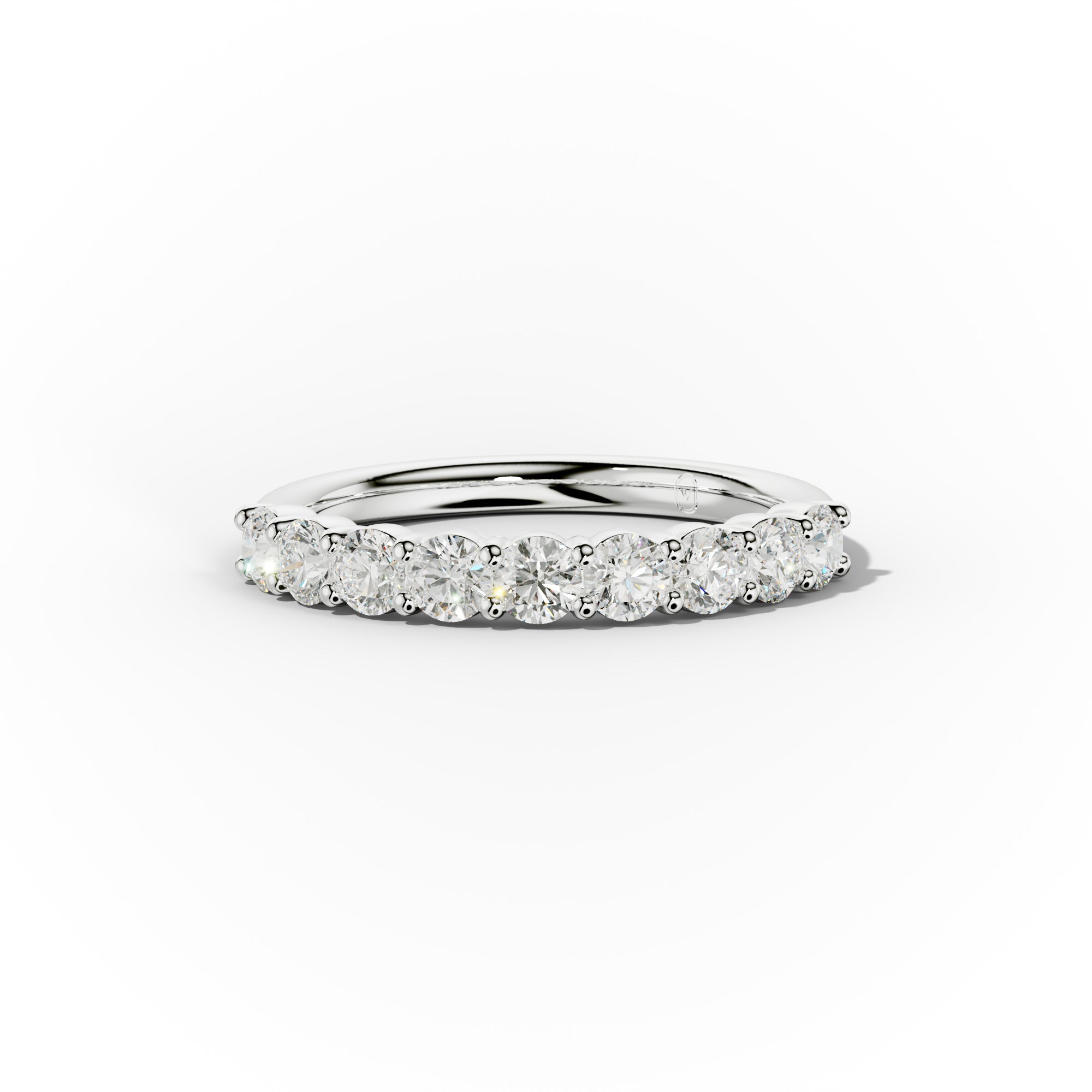 3/4 Carat Round Cut Diamond Classic Half Eternity Band Shared Prong