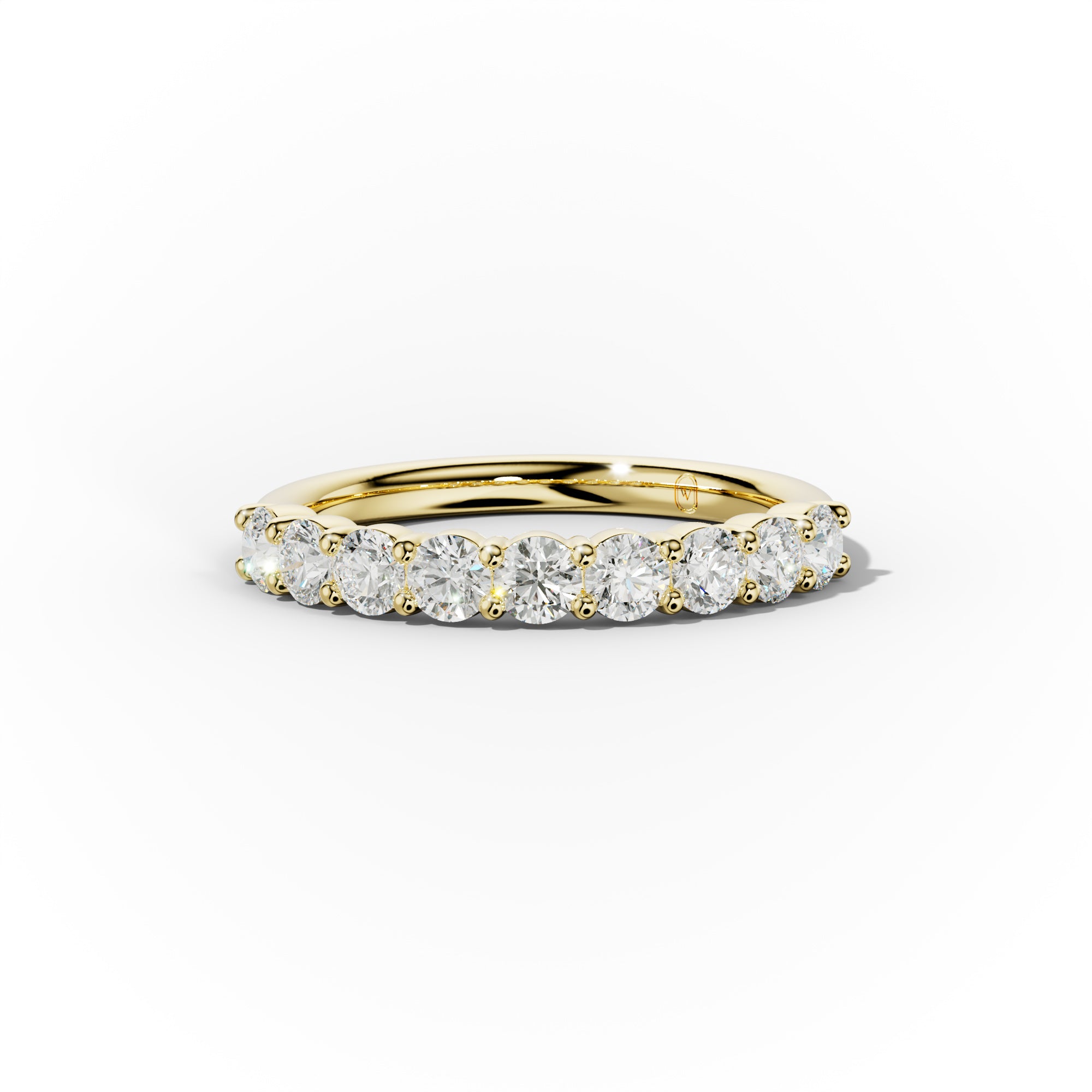 3/4 Carat Round Cut Diamond Classic Half Eternity Band Shared Prong