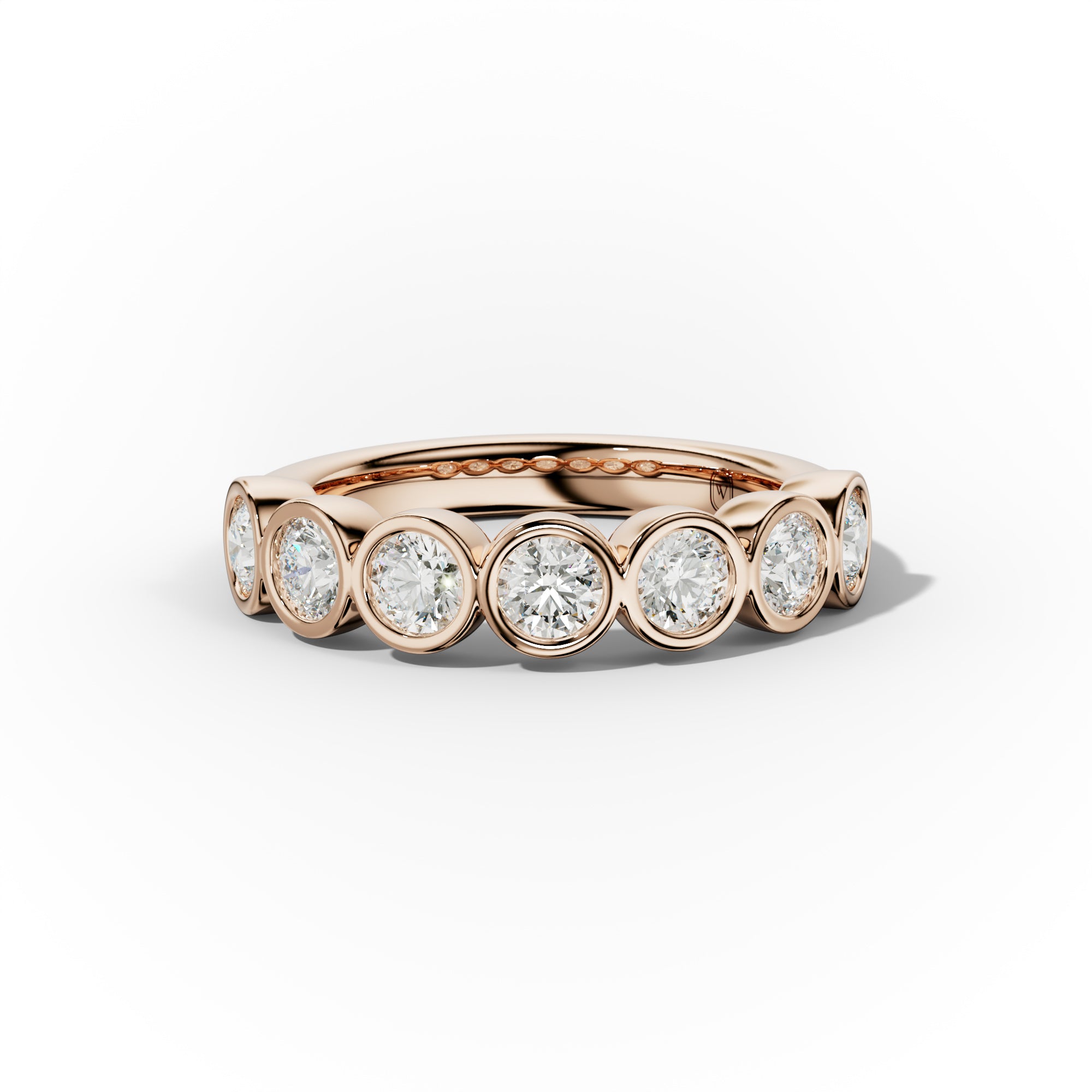 1.0 Carat Bezel Set Round Cut Diamond Anniversary Band