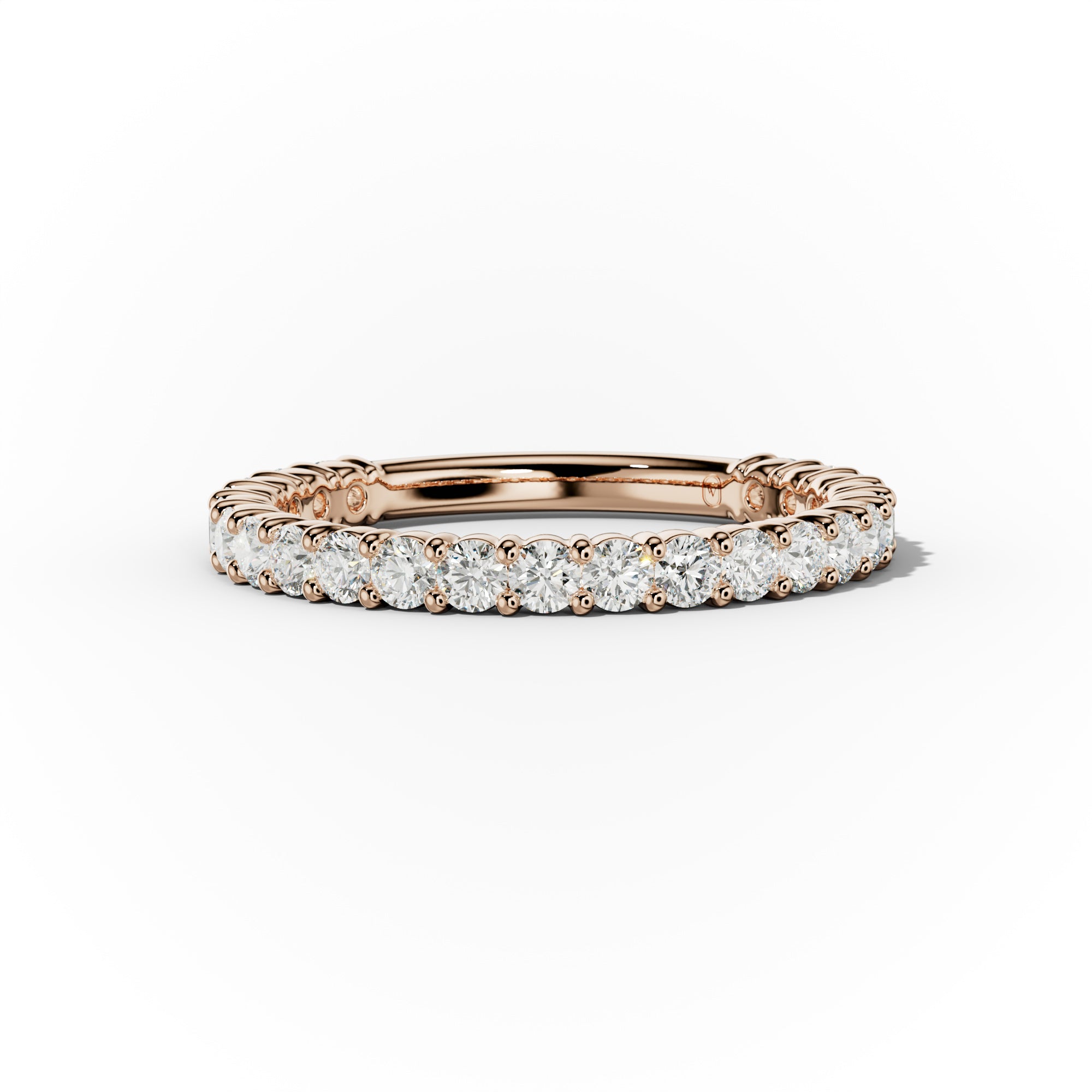 1.0 Carat Round Cut Diamond Classic 3/4 Eternity Band Shared Prong