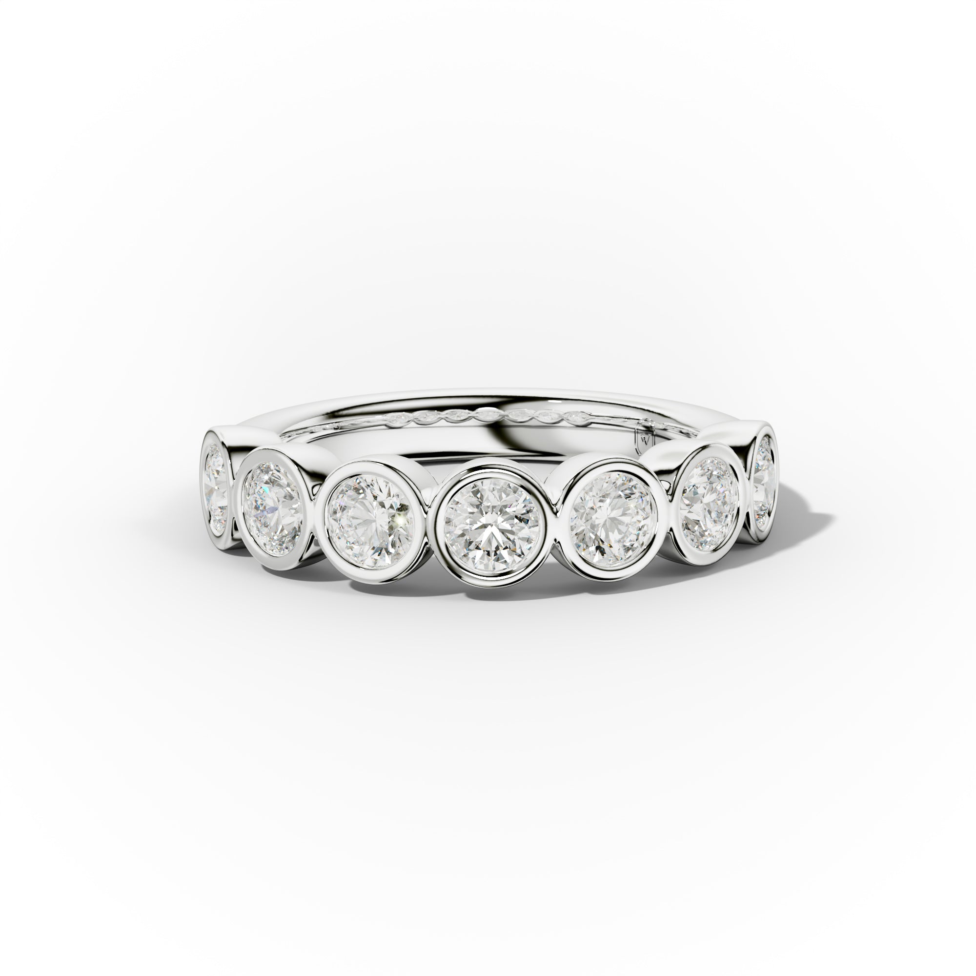 1.0 Carat Bezel Set Round Cut Diamond Anniversary Band