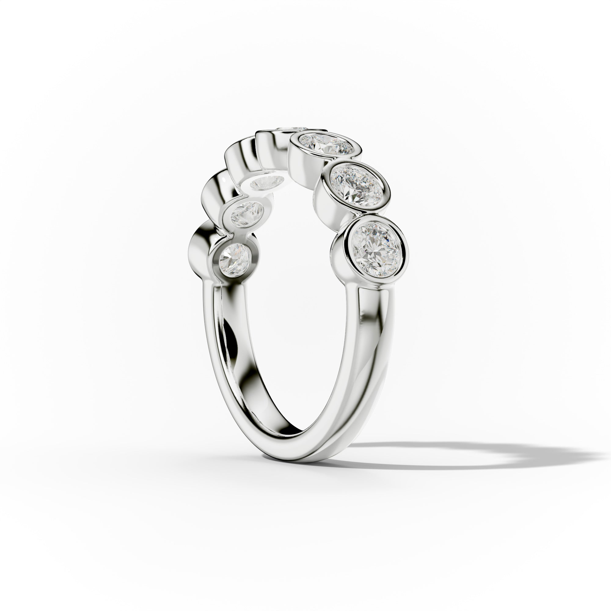 1.0 Carat Bezel Set Round Cut Diamond Anniversary Band