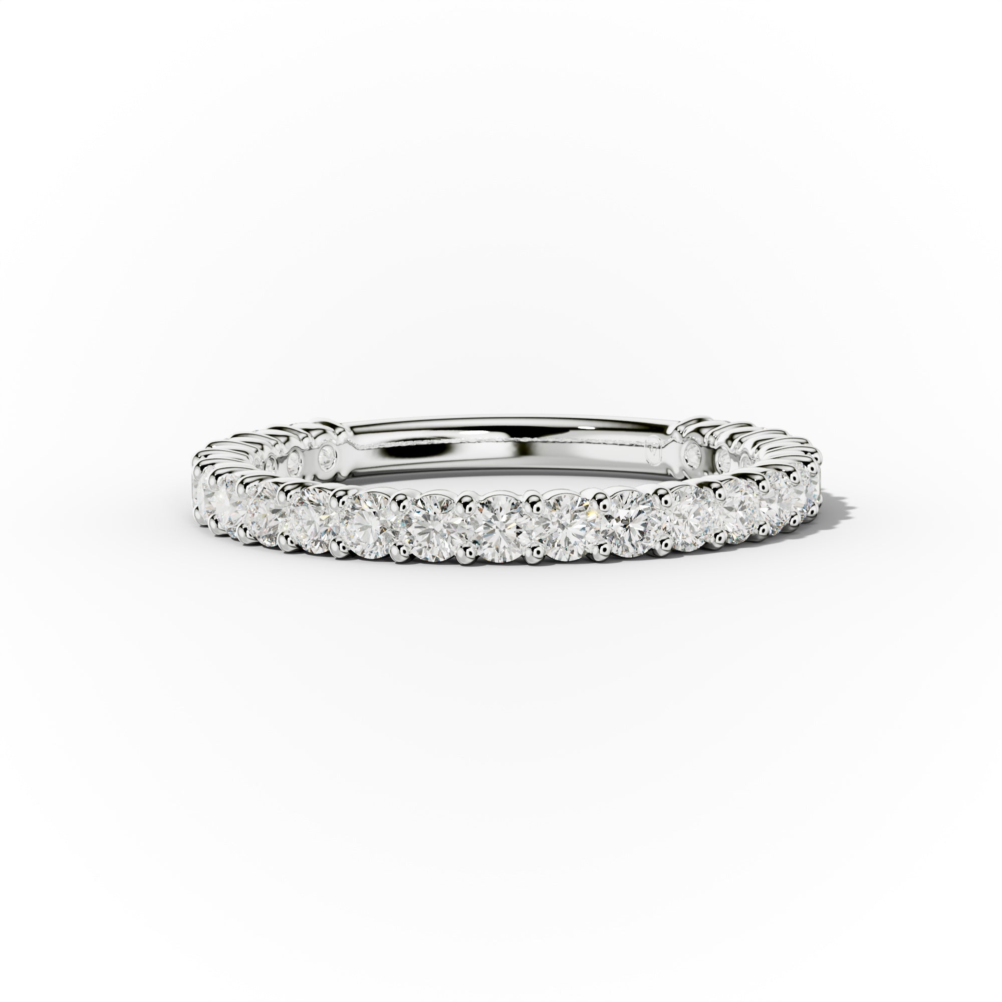 1.0 Carat Round Cut Diamond Classic 3/4 Eternity Band Shared Prong