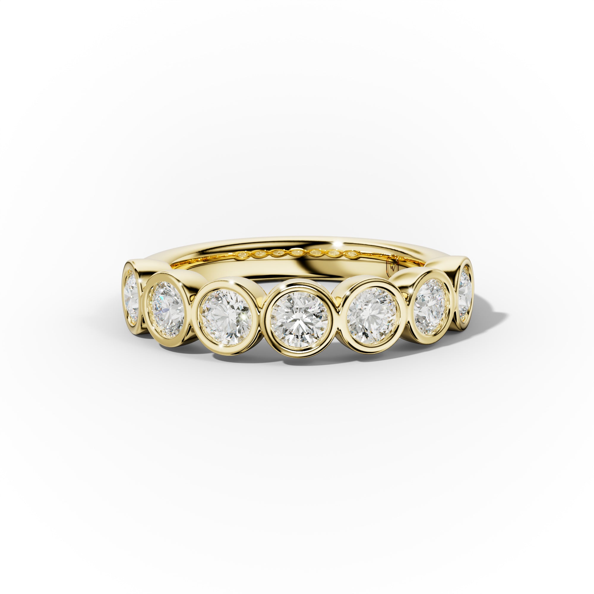 1.0 Carat Bezel Set Round Cut Diamond Anniversary Band