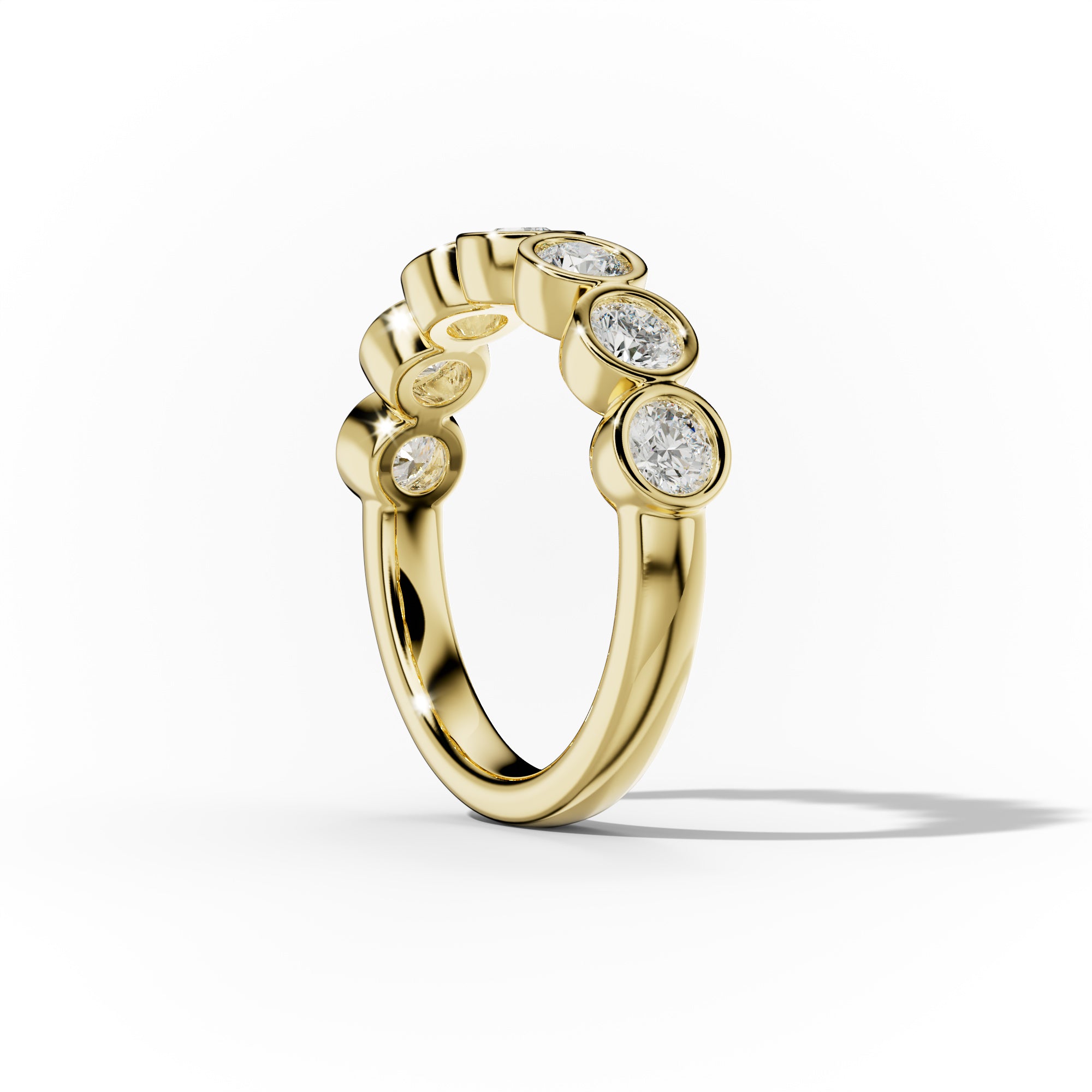 1.0 Carat Bezel Set Round Cut Diamond Anniversary Band