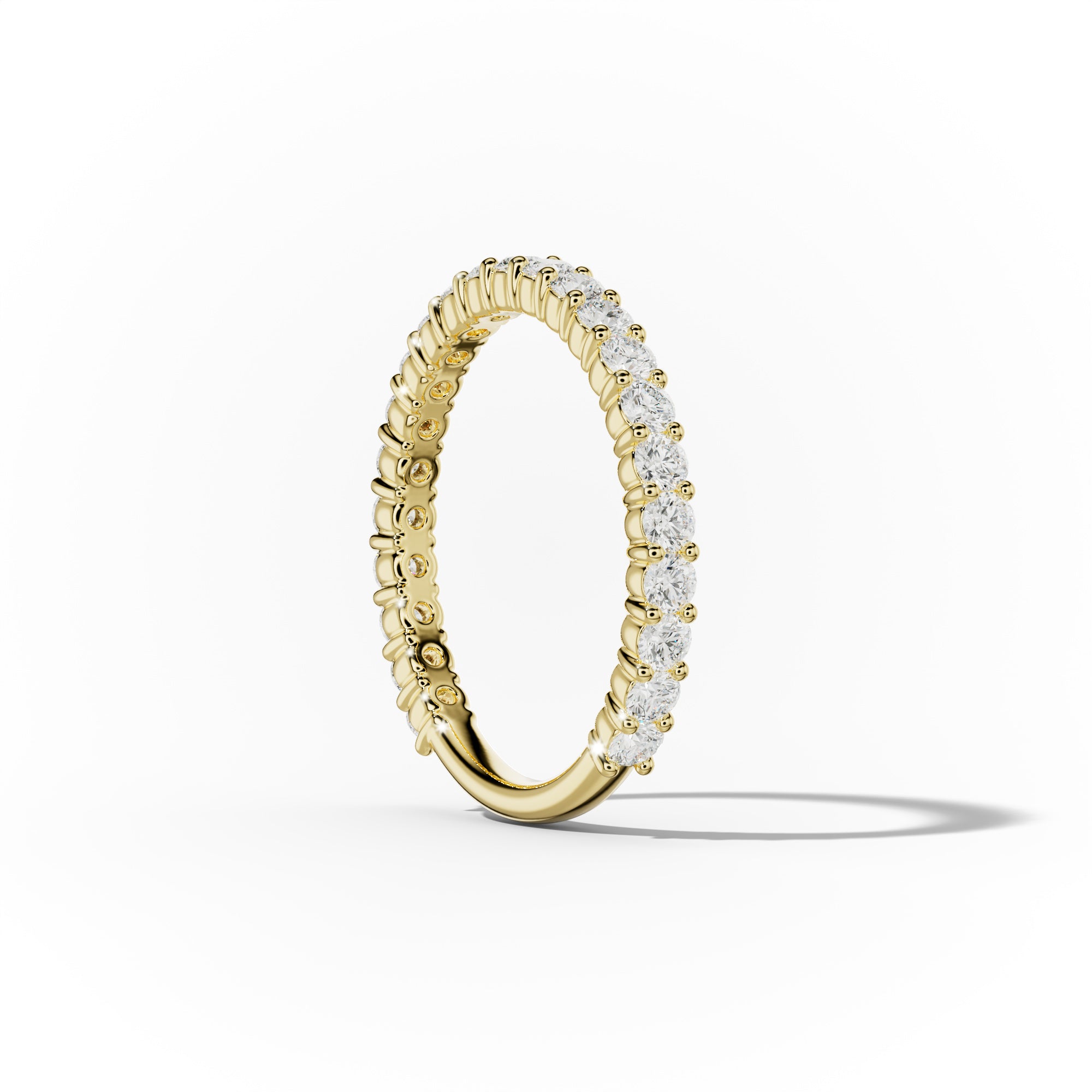 1.0 Carat Round Cut Diamond Classic 3/4 Eternity Band Shared Prong