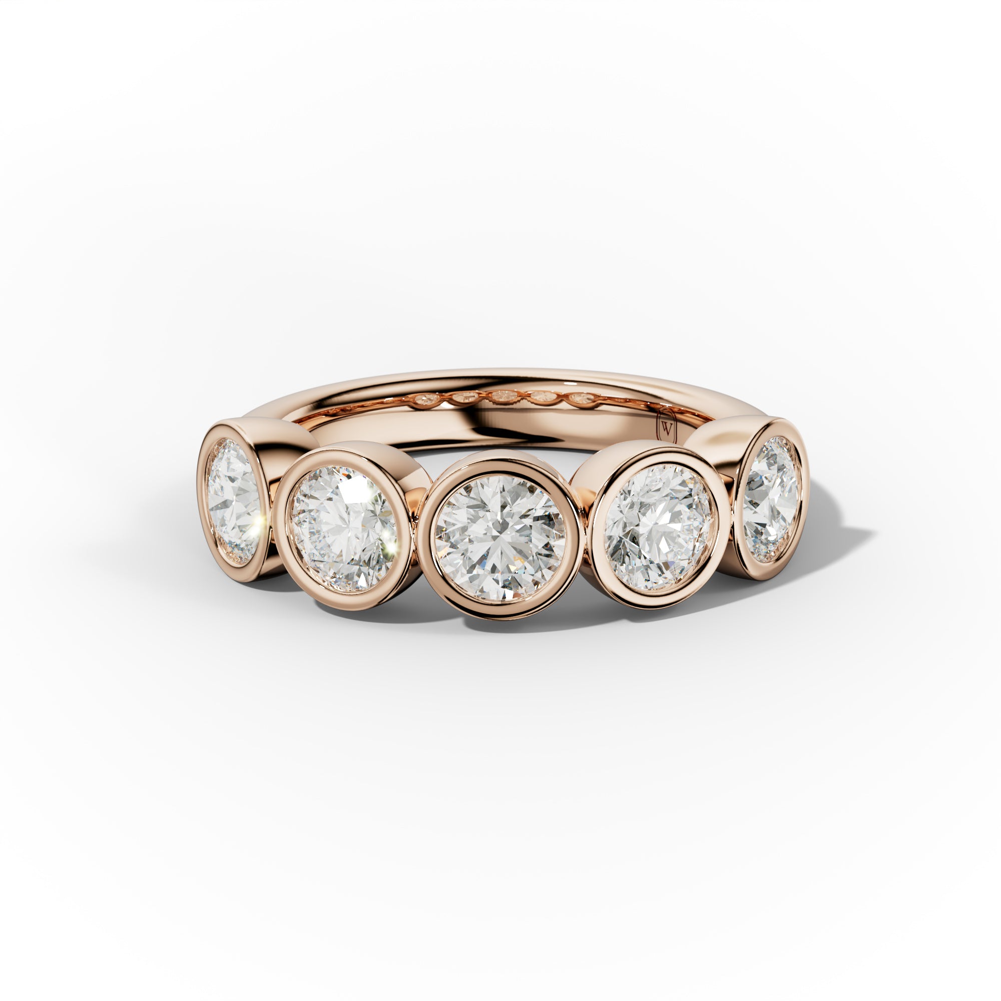 2.0 Carat Bezel Set Round Diamond Anniversary Band