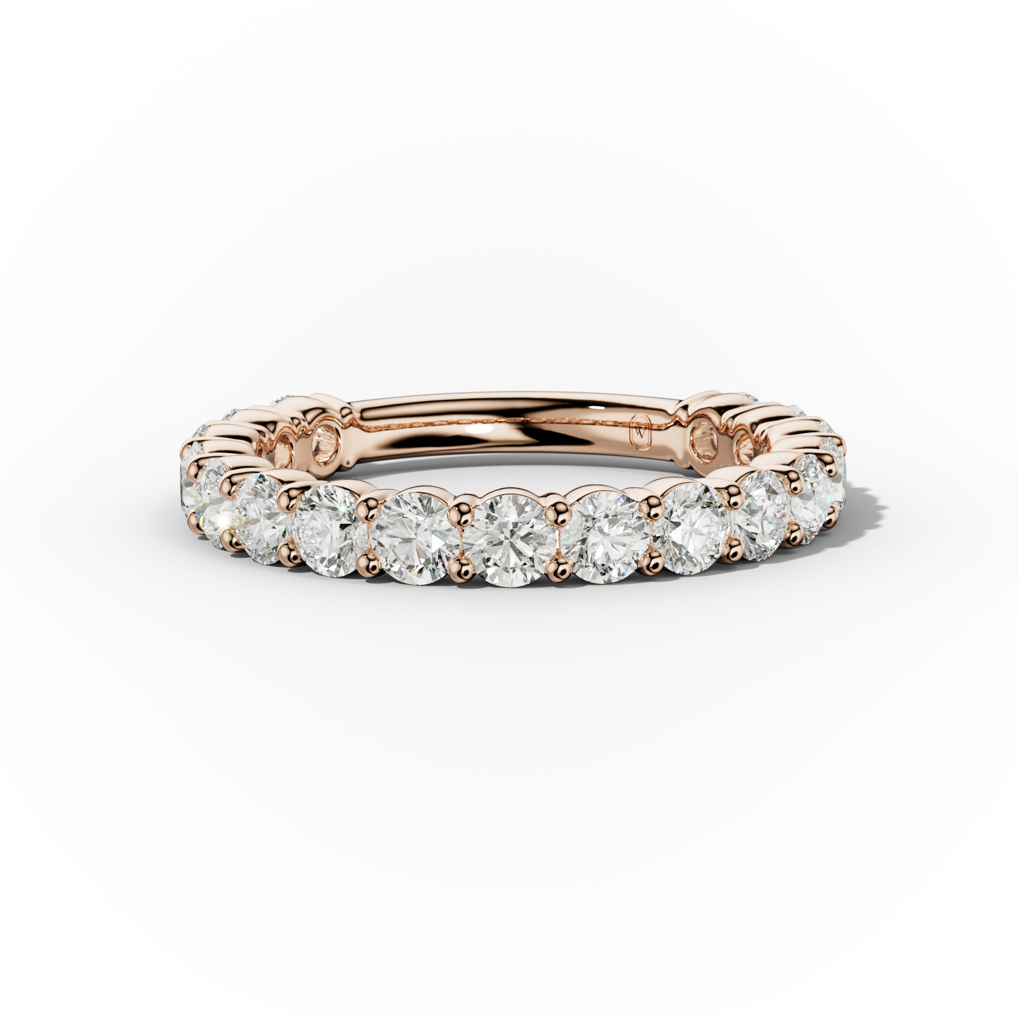 2.0 Carat Round Cut Diamond Classic 3/4 Eternity Band Shared Prong