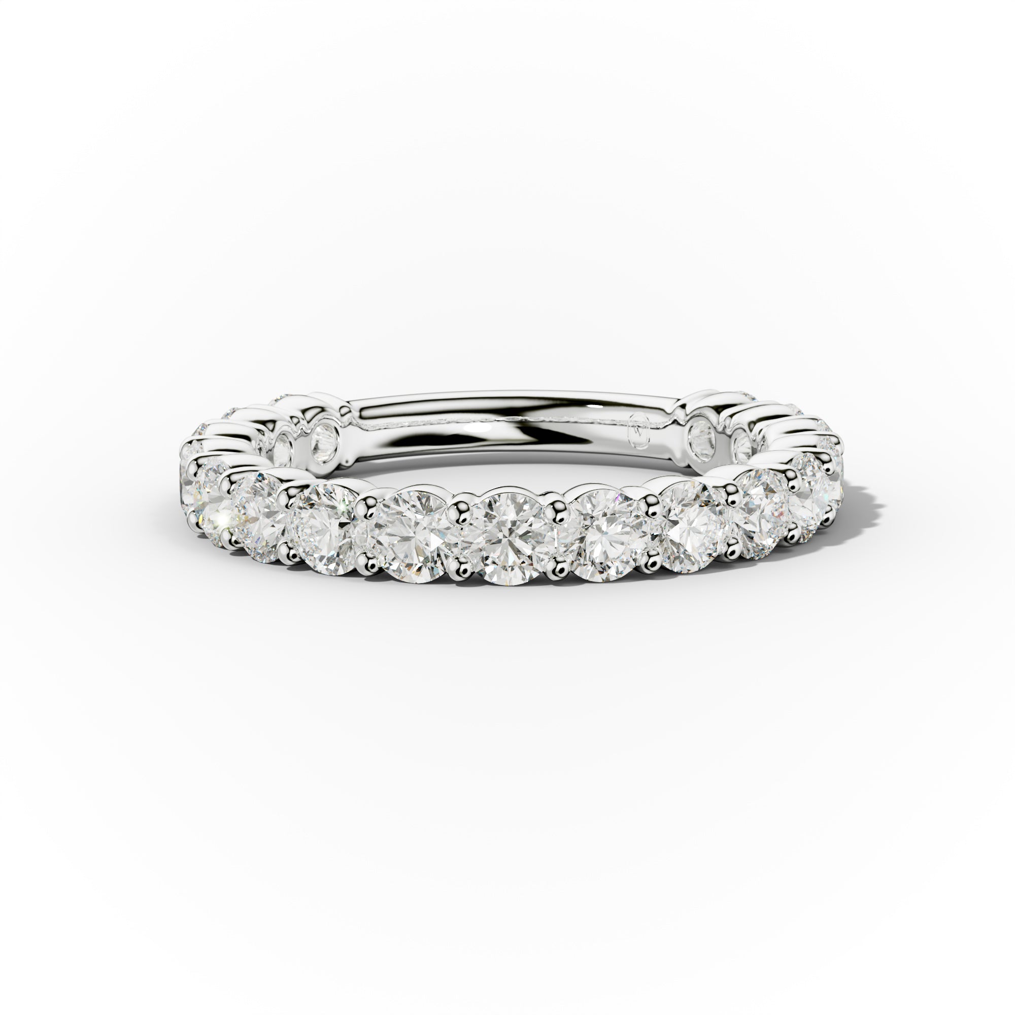 2.0 Carat Round Cut Diamond Classic 3/4 Eternity Band Shared Prong