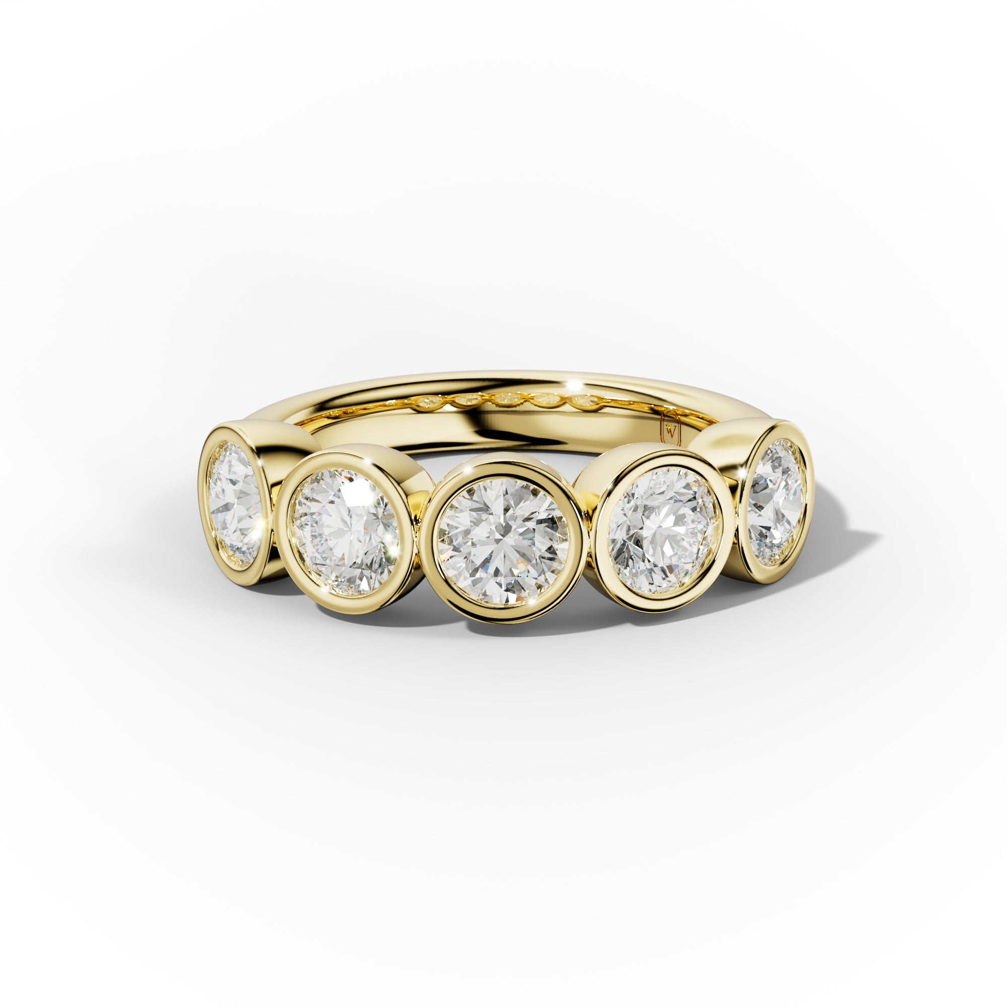 2.0 Carat Bezel Set Round Diamond Anniversary Band