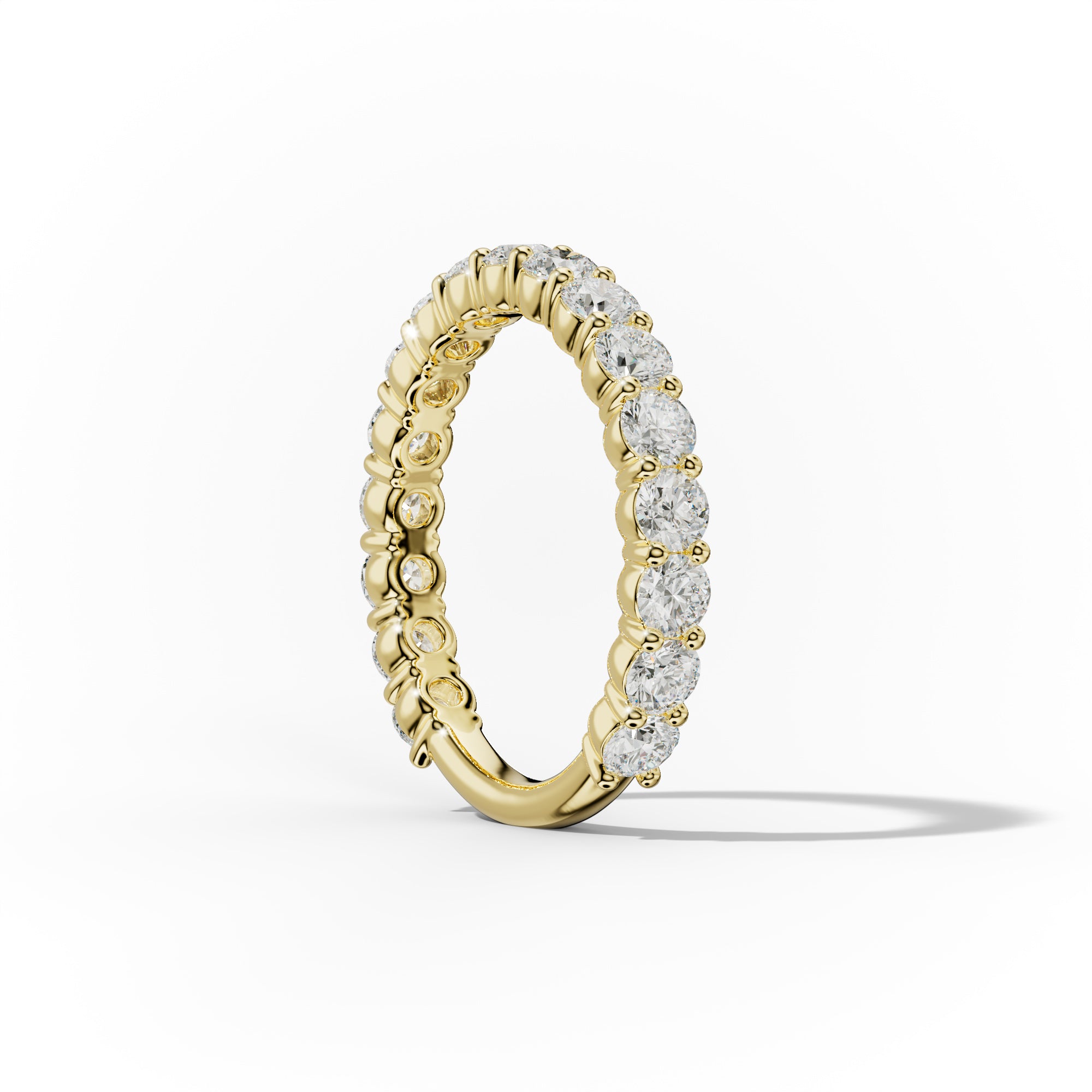 2.0 Carat Round Cut Diamond Classic 3/4 Eternity Band Shared Prong