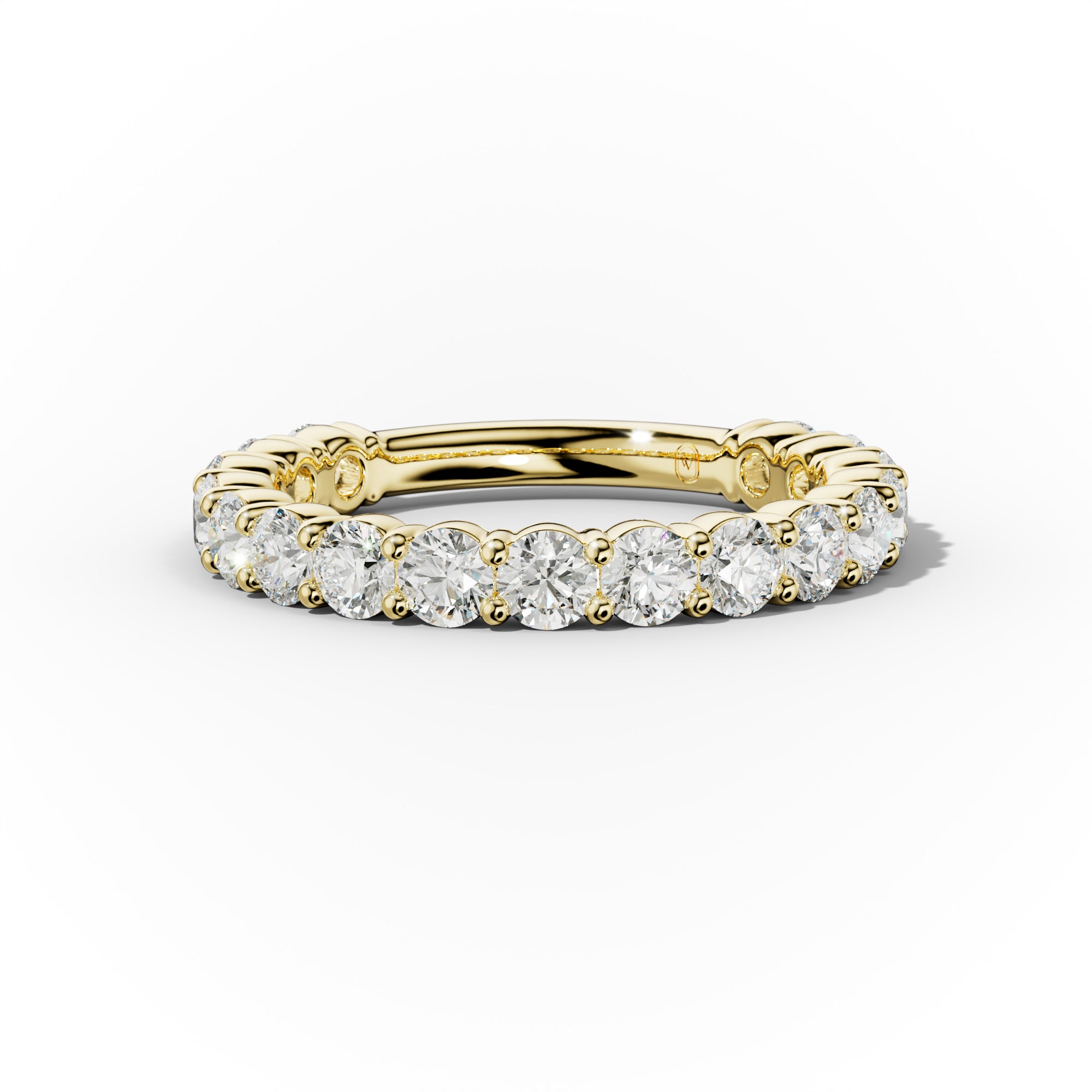 2.0 Carat Round Cut Diamond Classic 3/4 Eternity Band Shared Prong