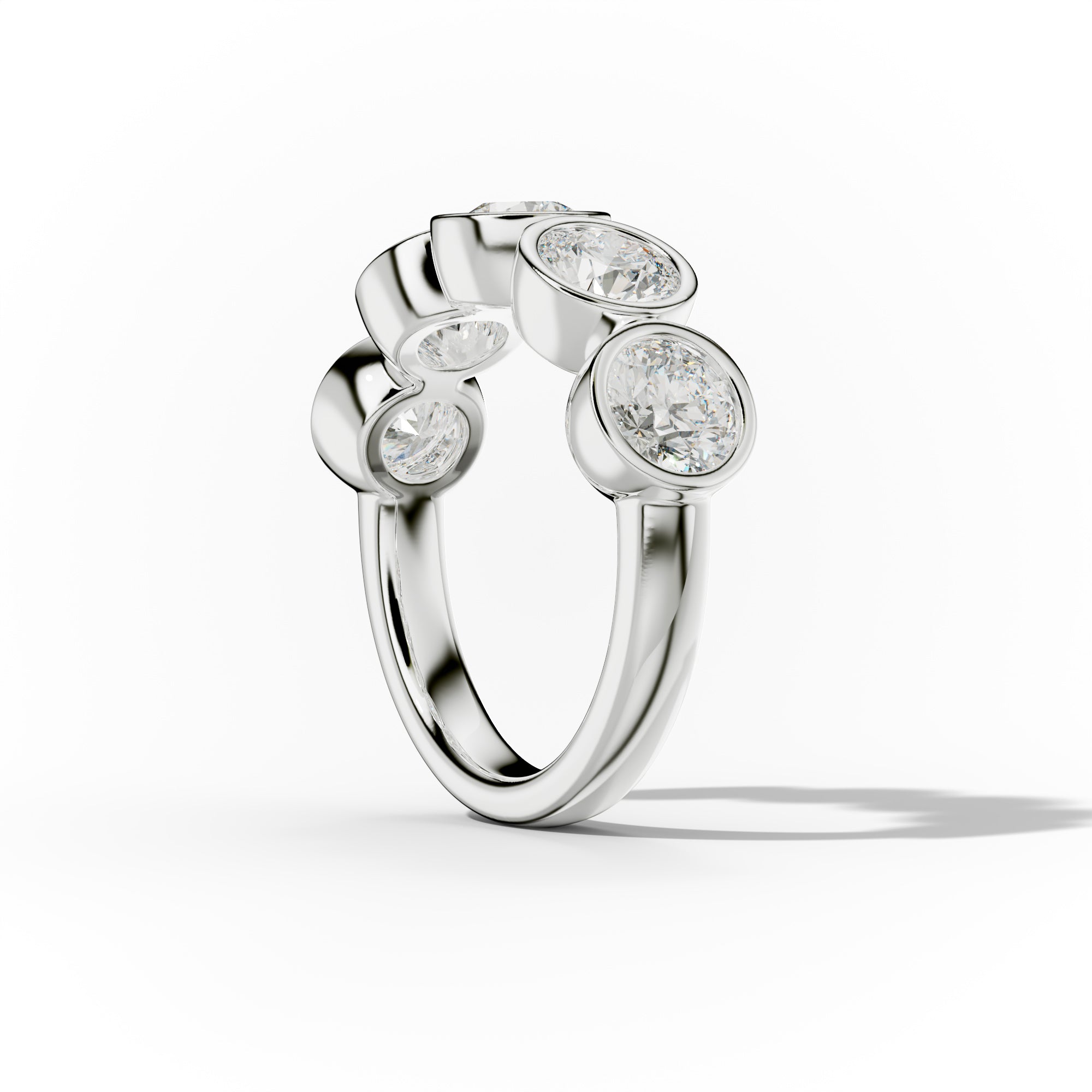 3.0 Carat Bezel Set Round Diamond Anniversary Ring